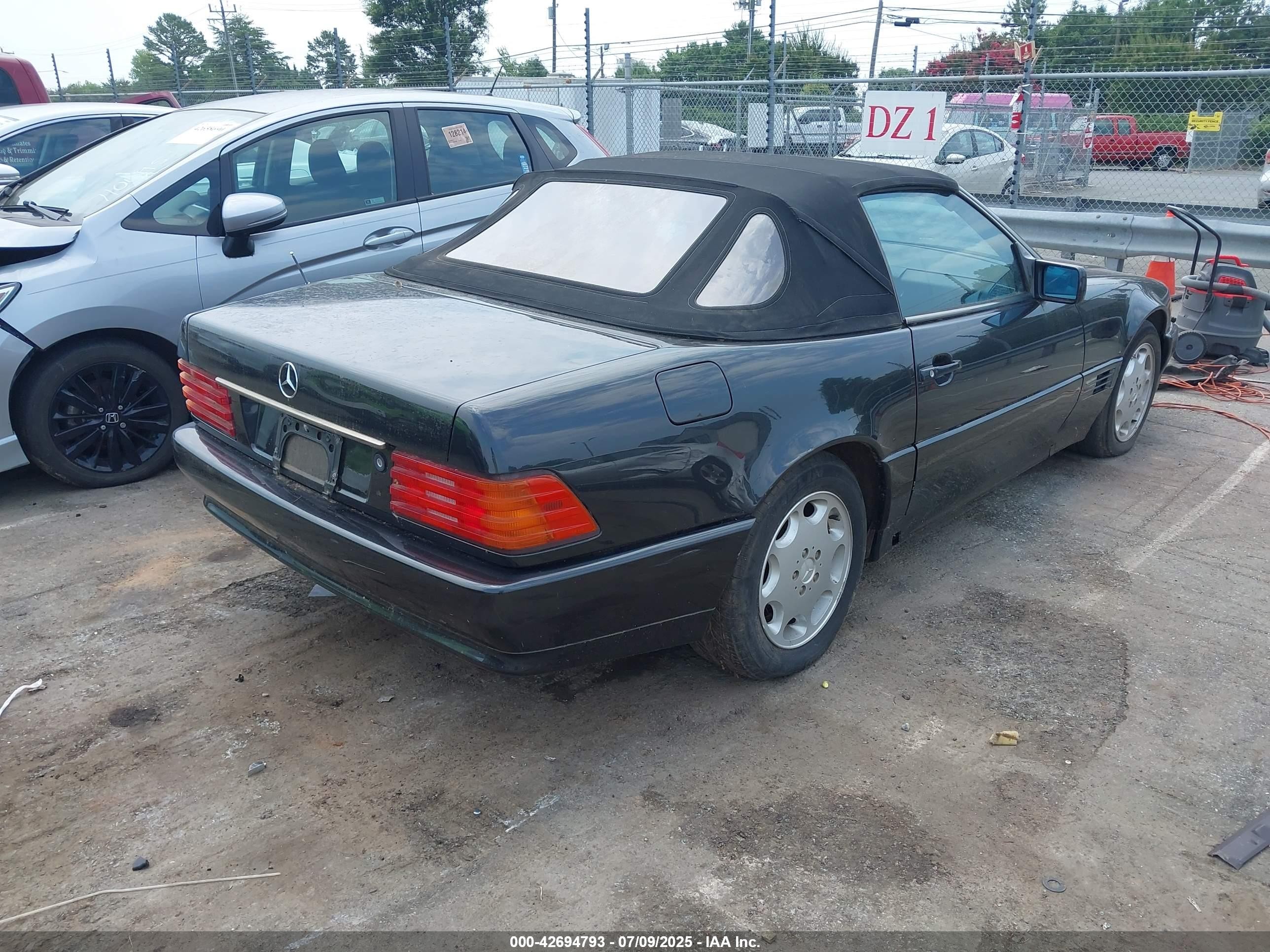 1993 Mercedes 450 Sl C Black vin: WDB1290601F062829