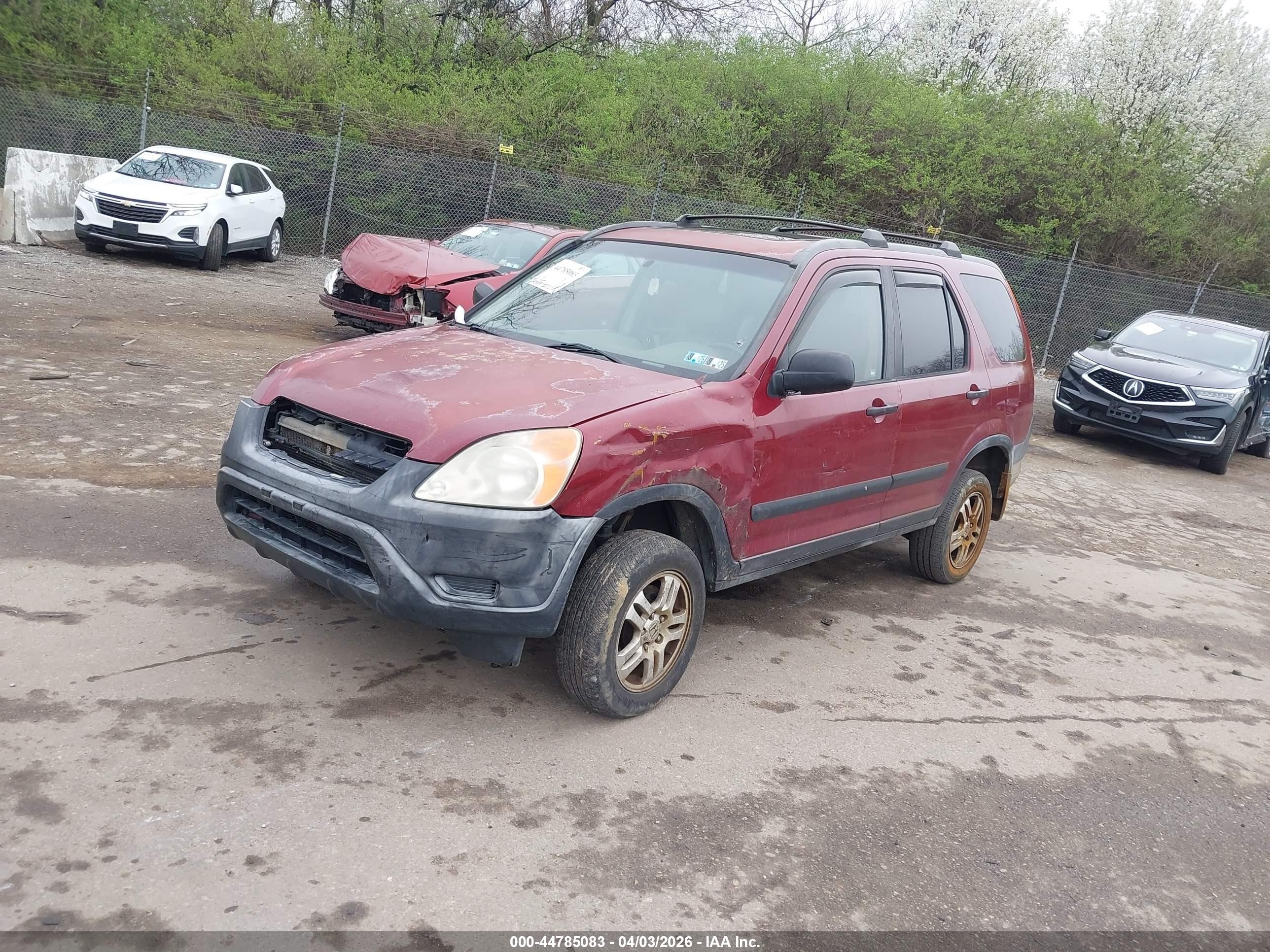 2002 Honda Cr-v Ex Red vin: JHLRD78892C070969