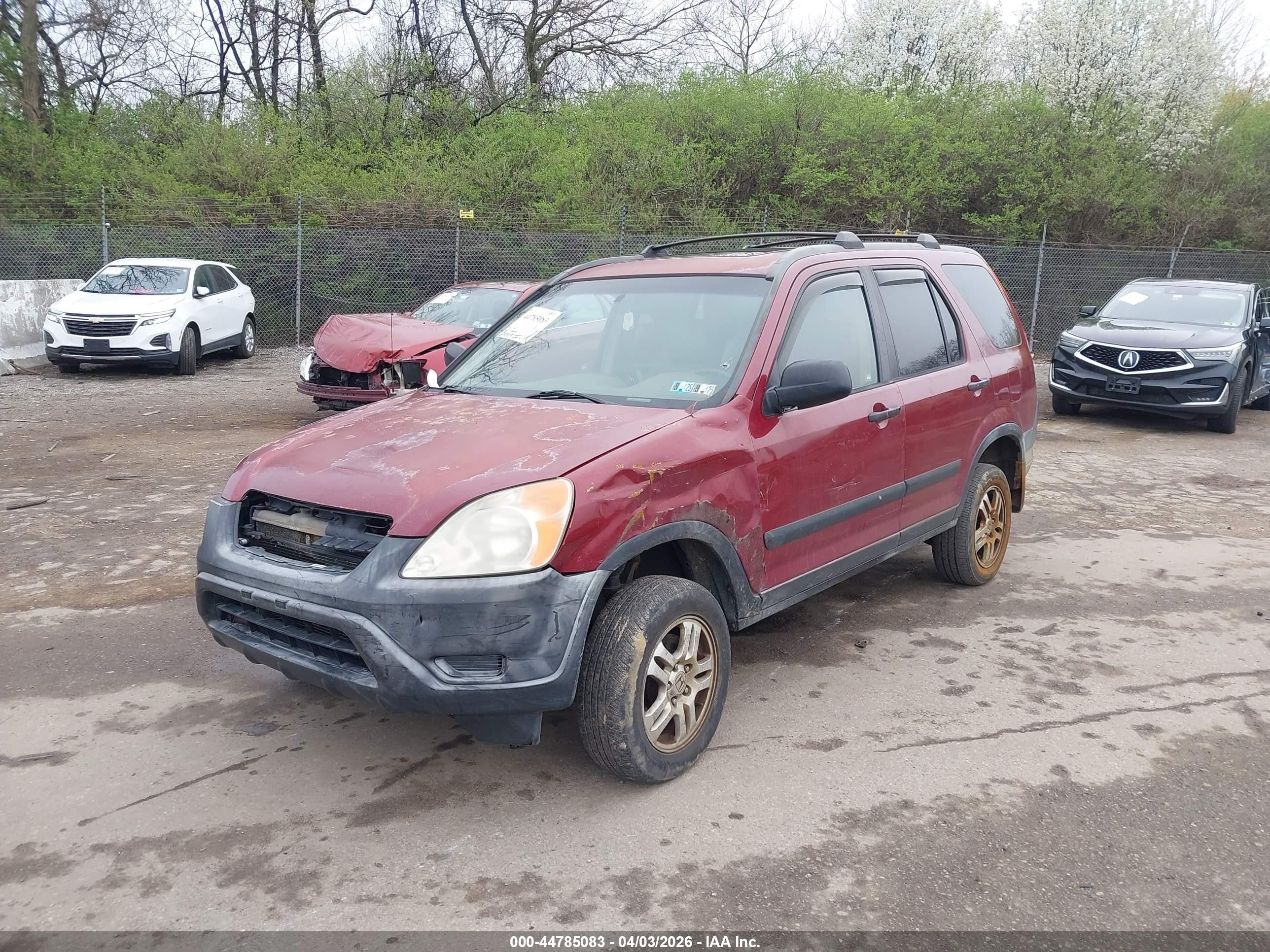 2002 Honda Cr-v Ex Red vin: JHLRD78892C070969