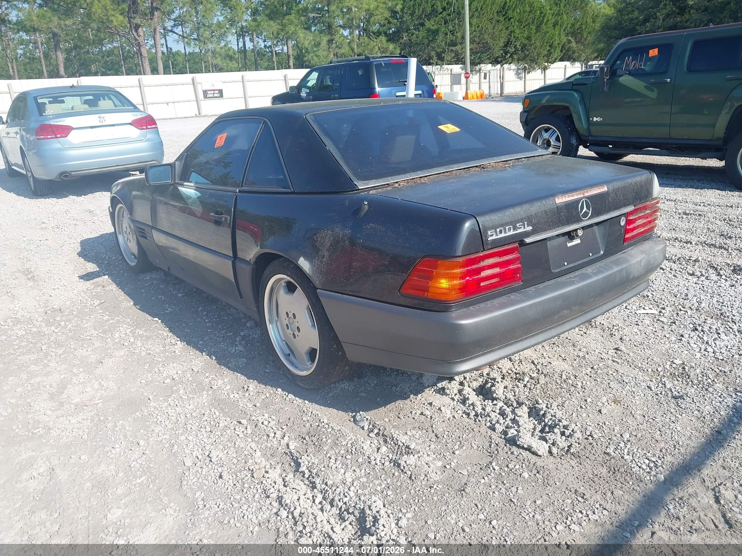 1992 Mercedes-benz 500 Sl Black vin: WDBFA66E1NF064998