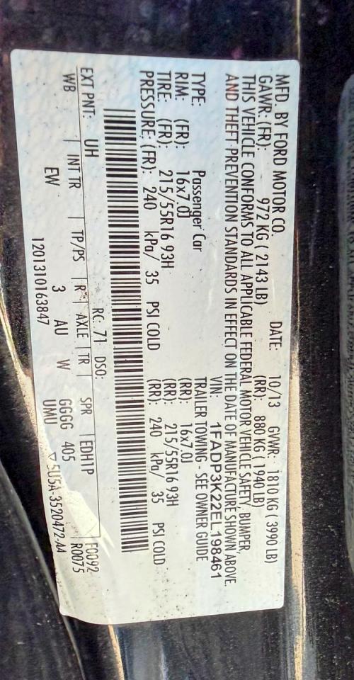 2014 Ford Focus Se Black vin: 1FADP3K22EL198461