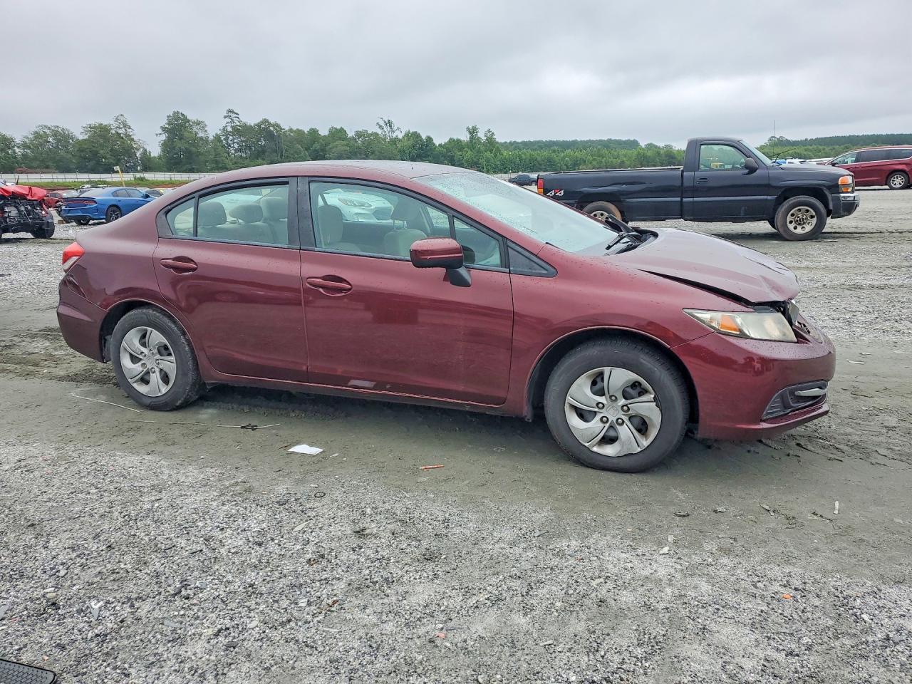 2014 Honda Civic Lx Burgundy vin: 19XFB2F55EE051723