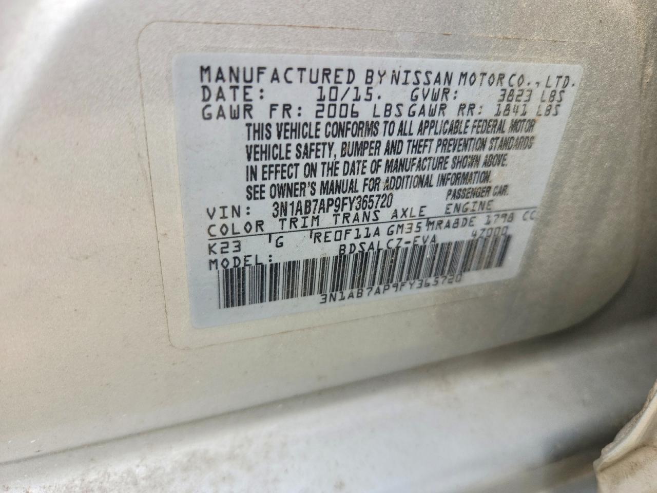 2015 Nissan Sentra S Gray vin: 3N1AB7AP9FY365720