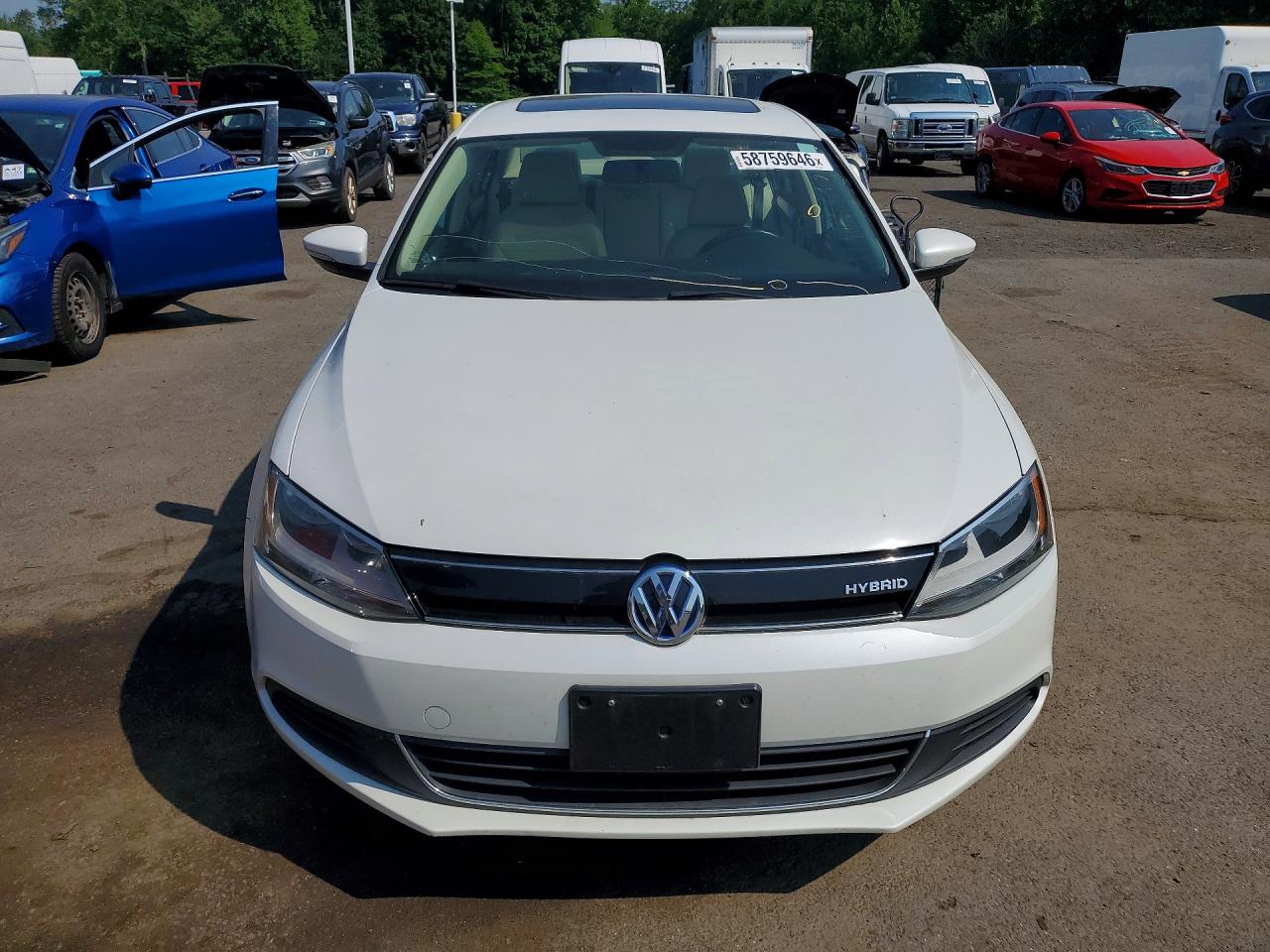 2014 Volkswagen Jetta Hybrid White vin: 3VW637AJXEM279685
