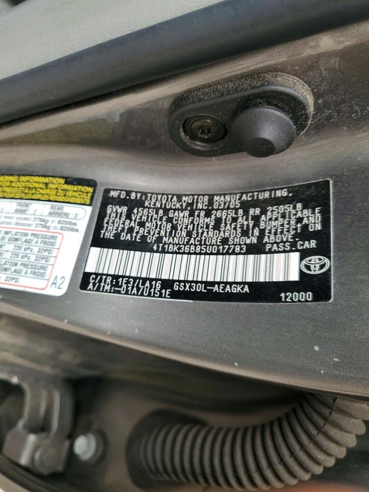 2005 Toyota Avalon Xls Tan vin: 4T1BK36B85U017783