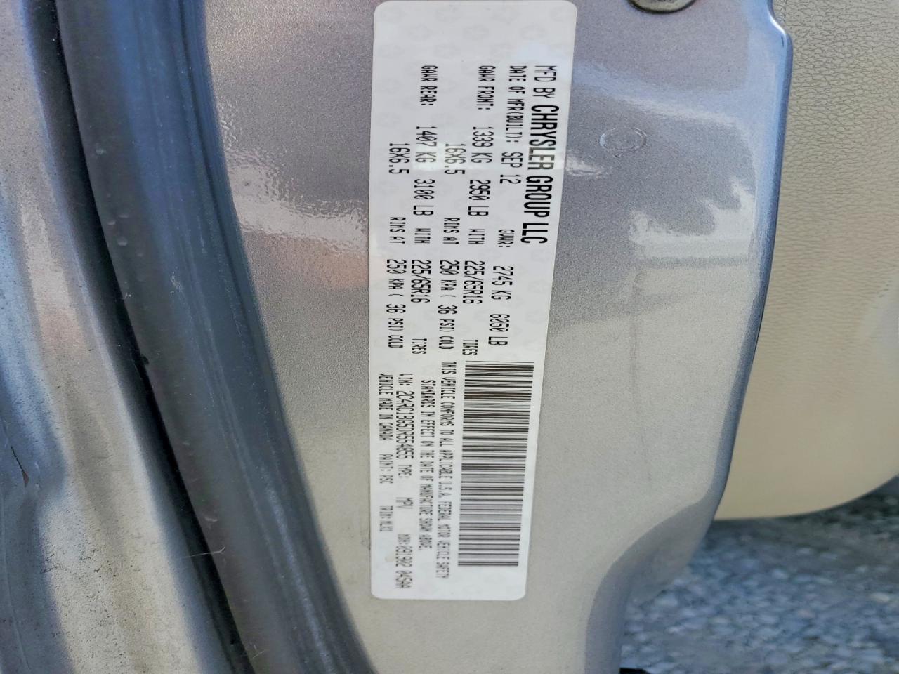 2013 Chrysler Town & Country Touring Silver vin: 2C4RC1BG5DR554855