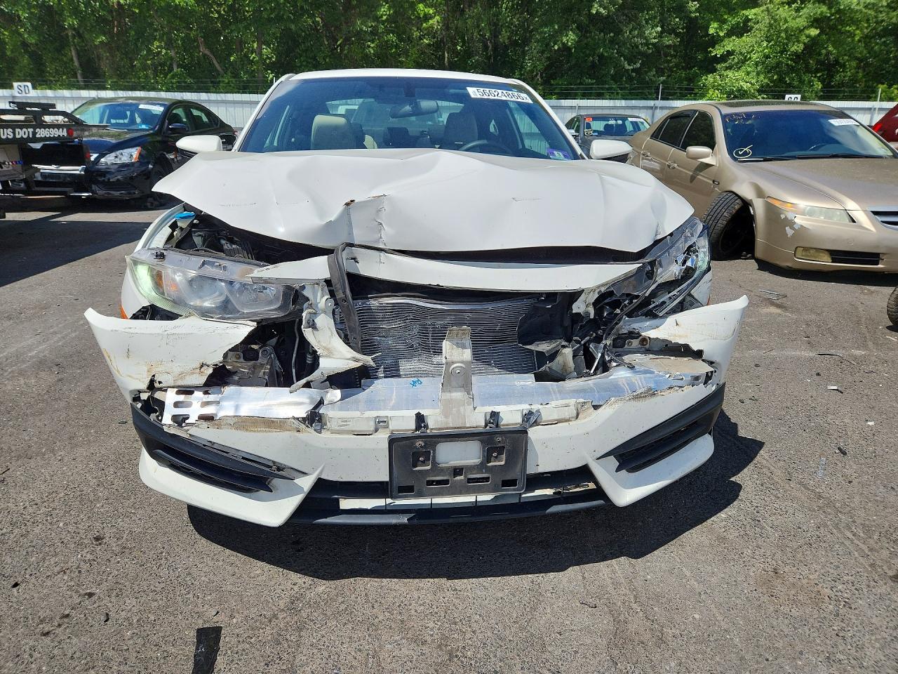 2017 Honda Civic Lx White vin: 2HGFC4B0XHH306153