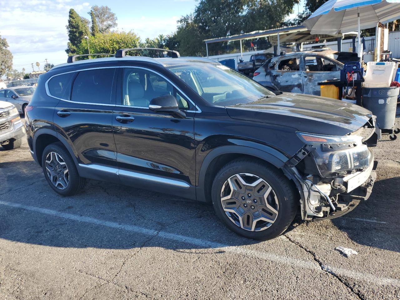2021 Hyundai Santa Fe Limited Black vin: 5NMS44AL4MH315192