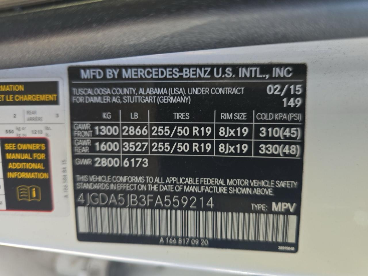 2015 Mercedes-benz Ml 350 White vin: 4JGDA5JB3FA559214