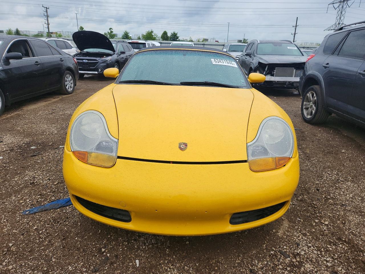 2000 Porsche Boxster Yellow vin: WP0CA2981YS620502
