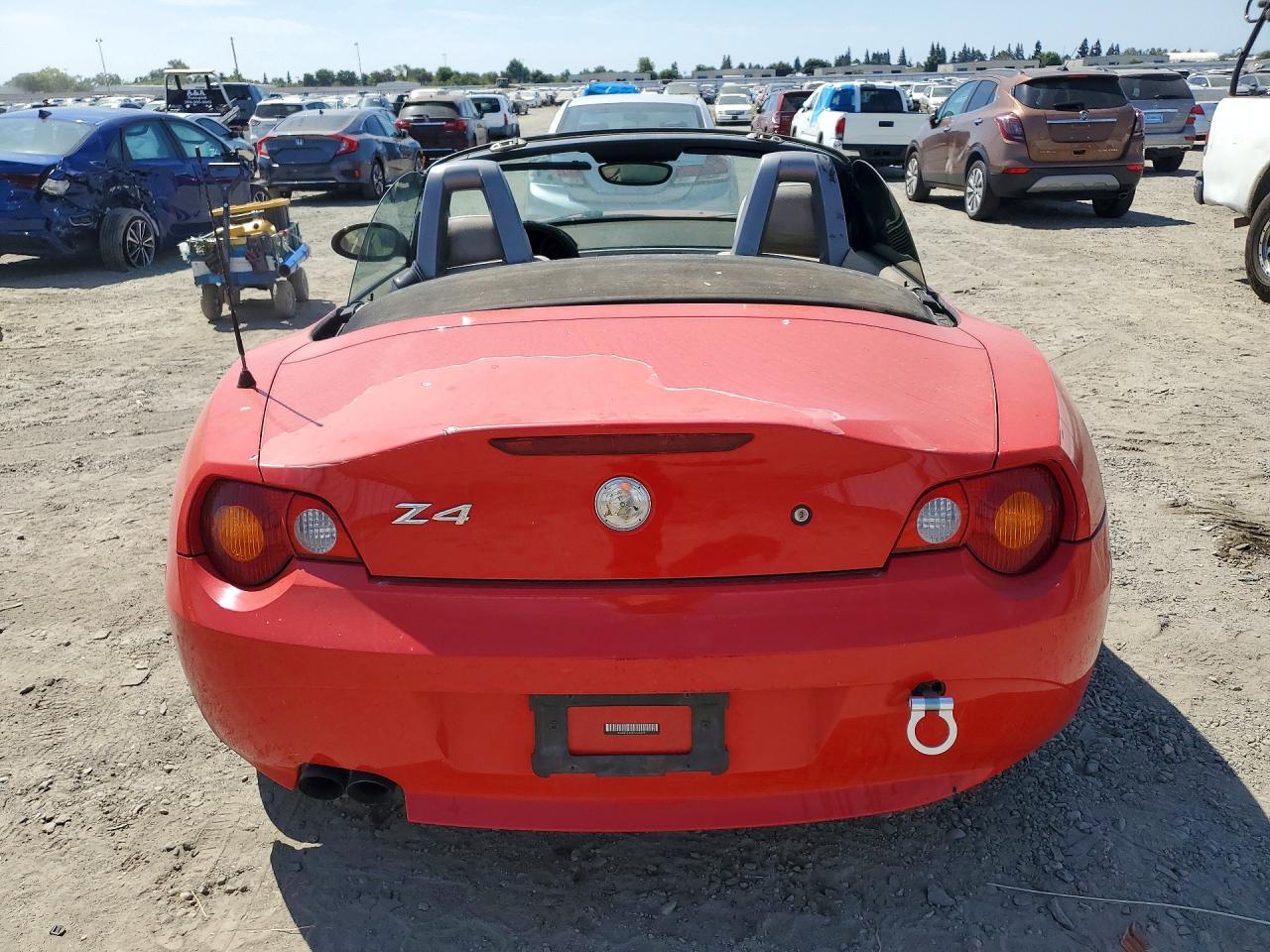 2004 Bmw Z4 3.0 Red vin: 4USBT53424LU06291