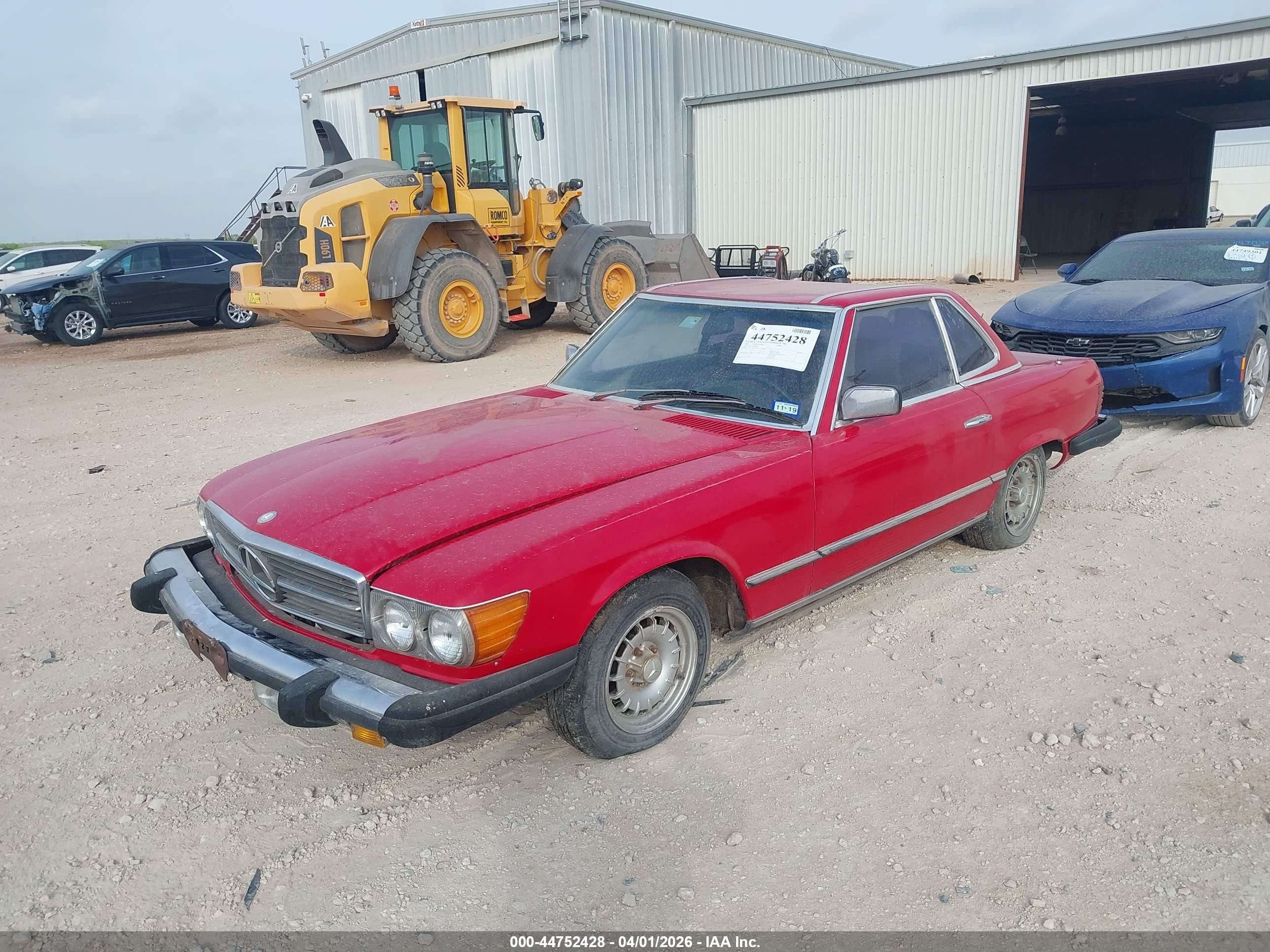 1980 Mercedes 280sl   Красный vin: 10704210008929   