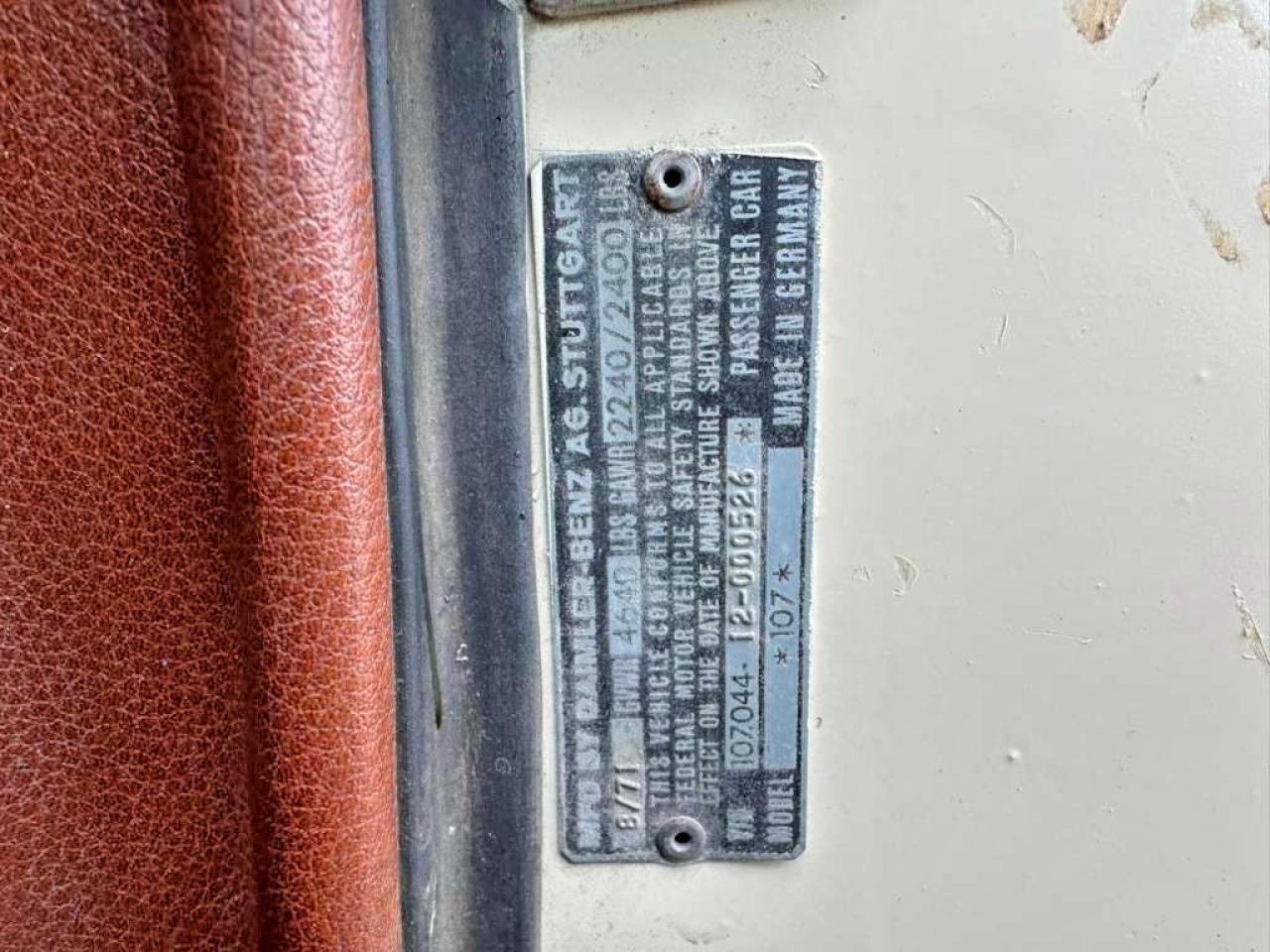 1972 Mercedes Benz 350 Sdl Белый vin: 10704412000526