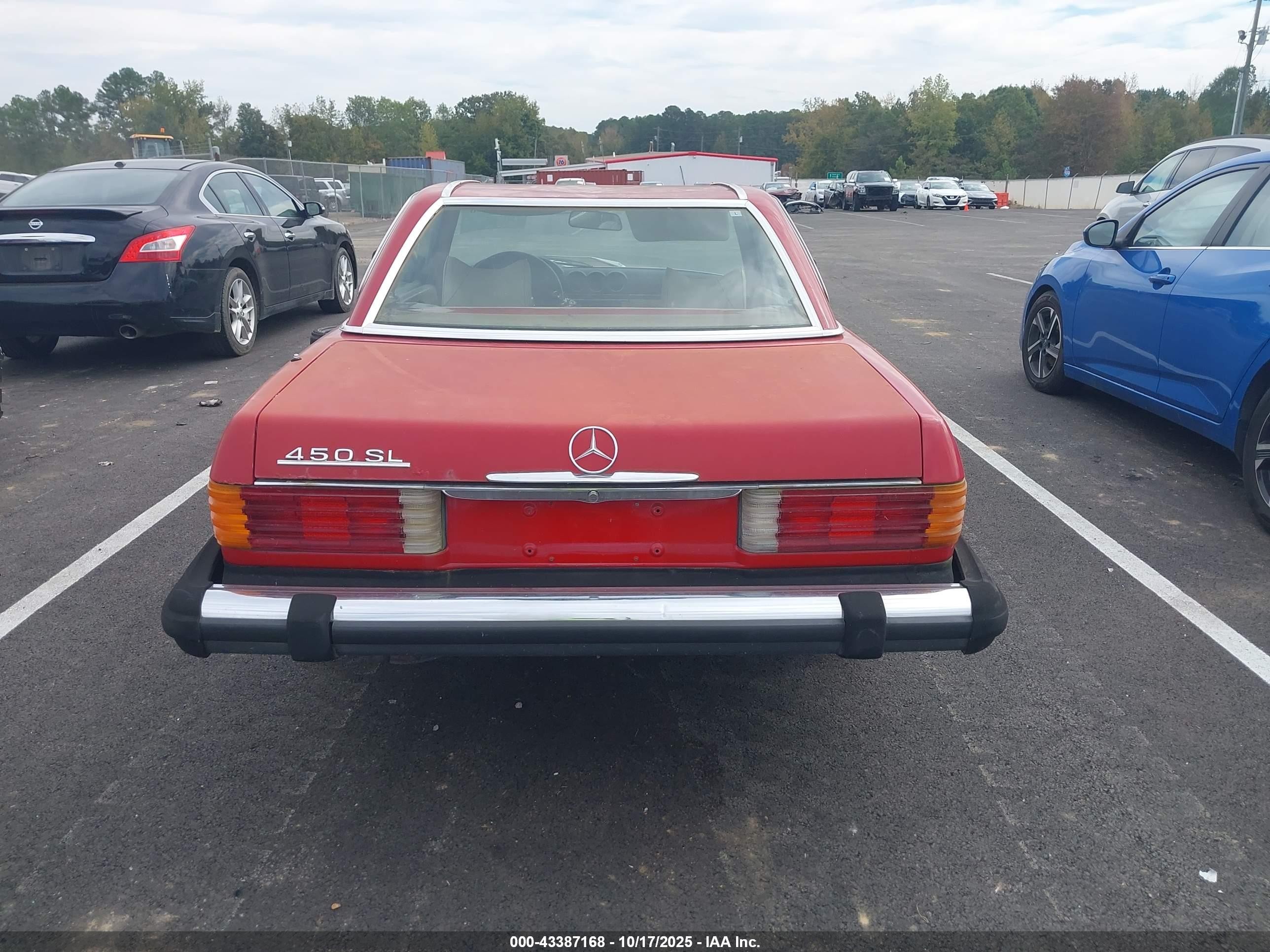 1979 Mercedes-benz 450sl   Красный vin: 10704412051821   