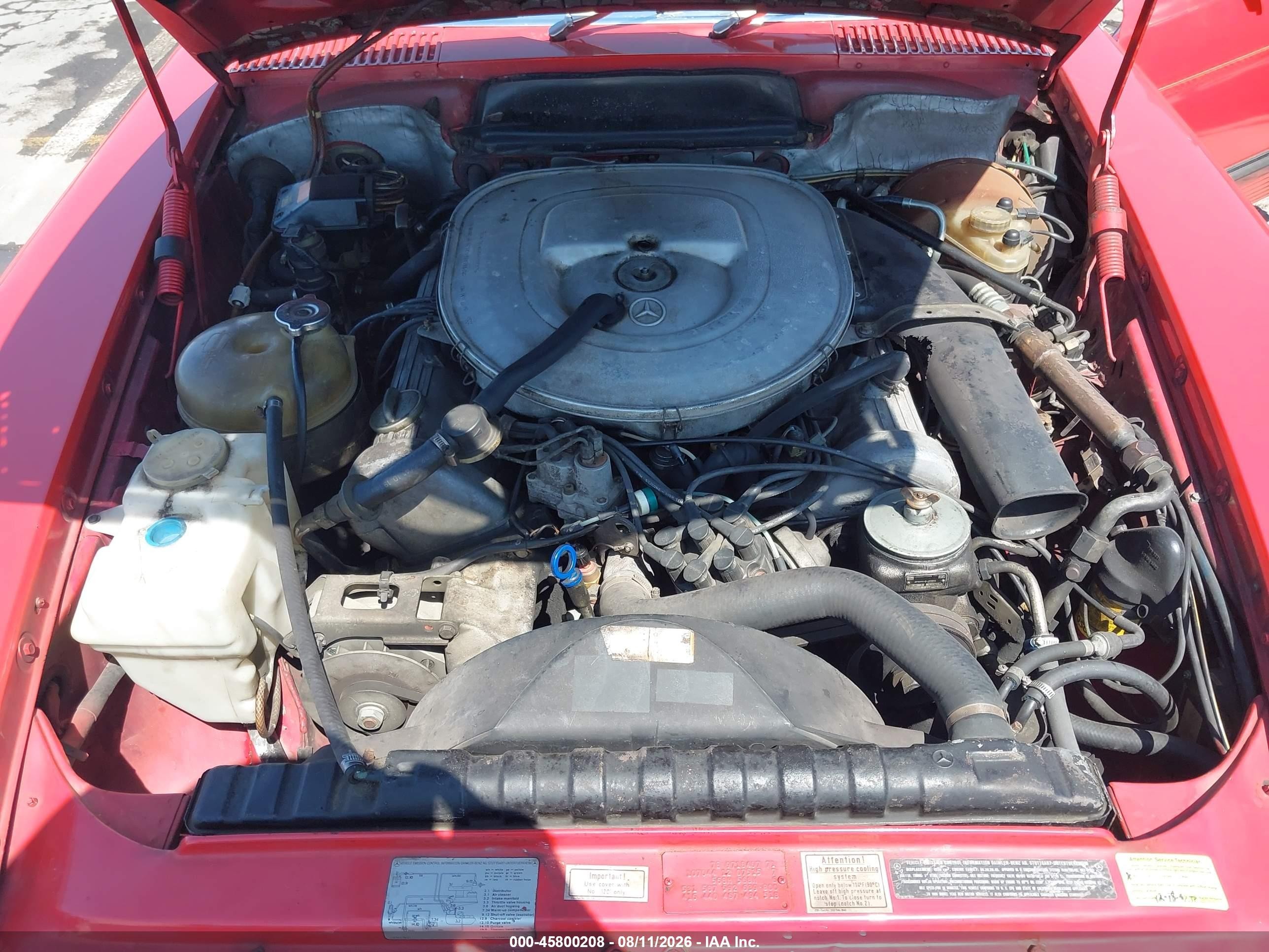 1980 Mercedes-benz 450 Red vin: 10704412060449