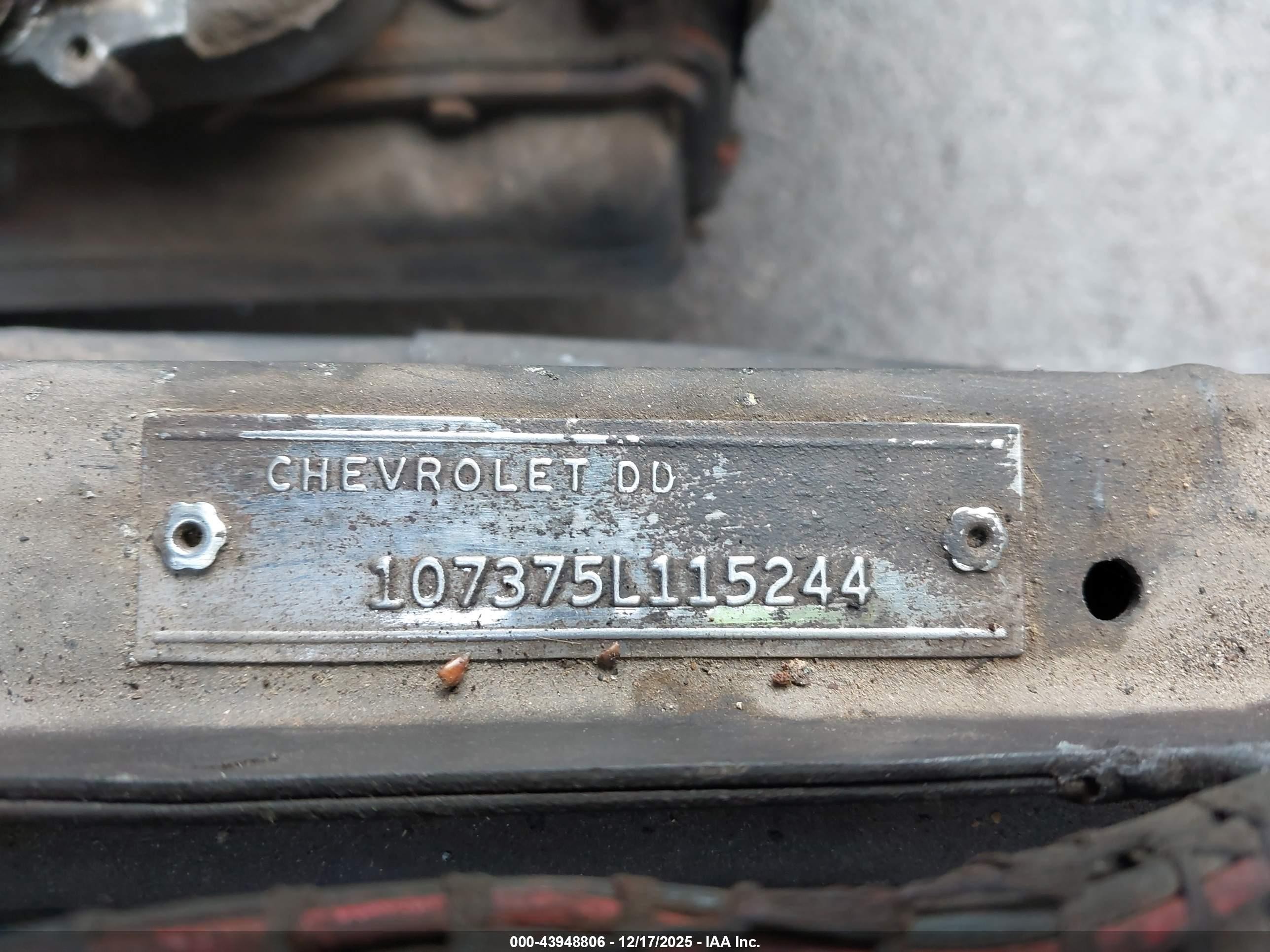 1965 Chevrolet Corvair   Черный vin: 107375L115244    