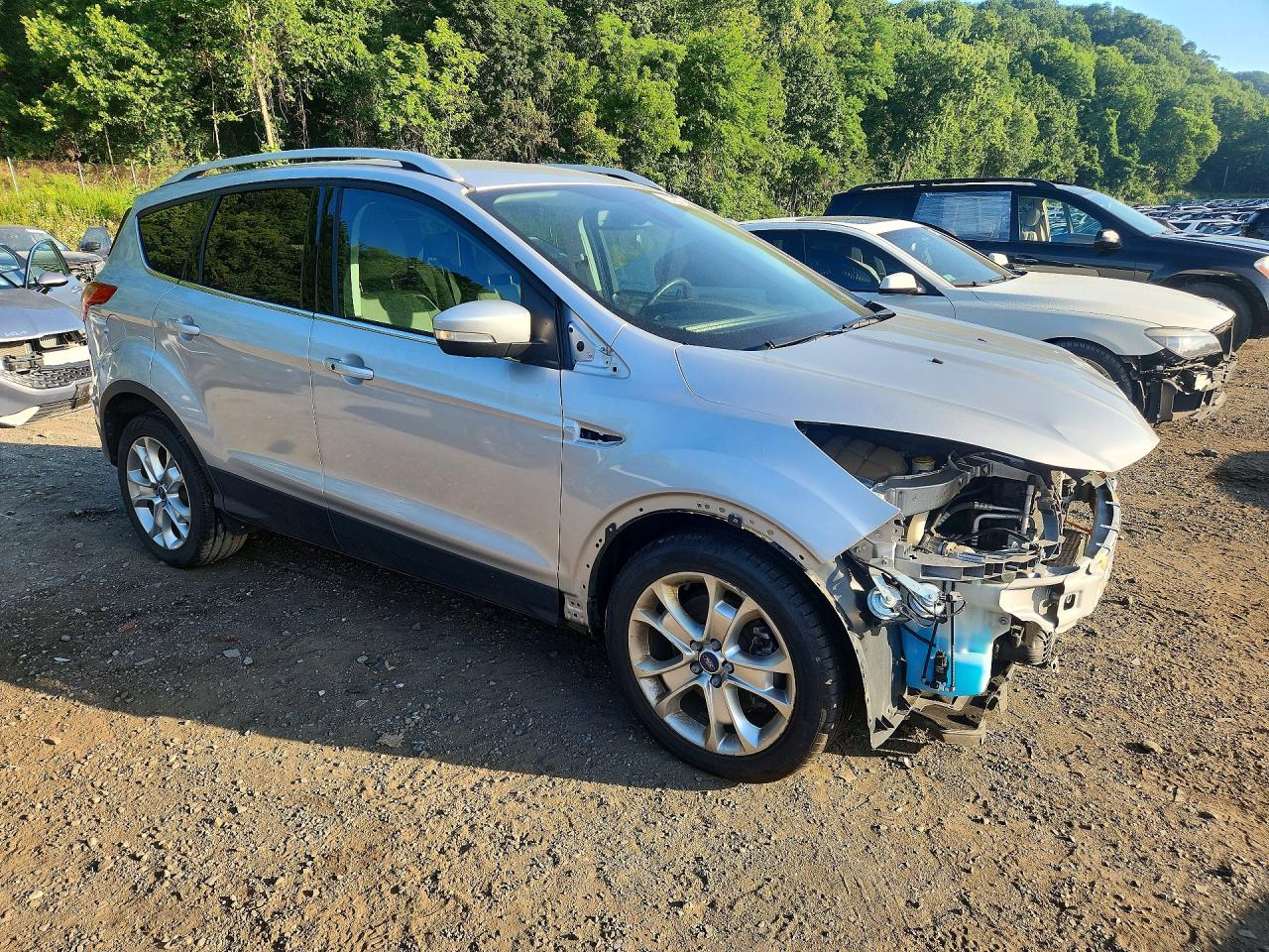 2014 Ford Escape Titanium Серебряный vin: 1FMCU0J97EUB56076