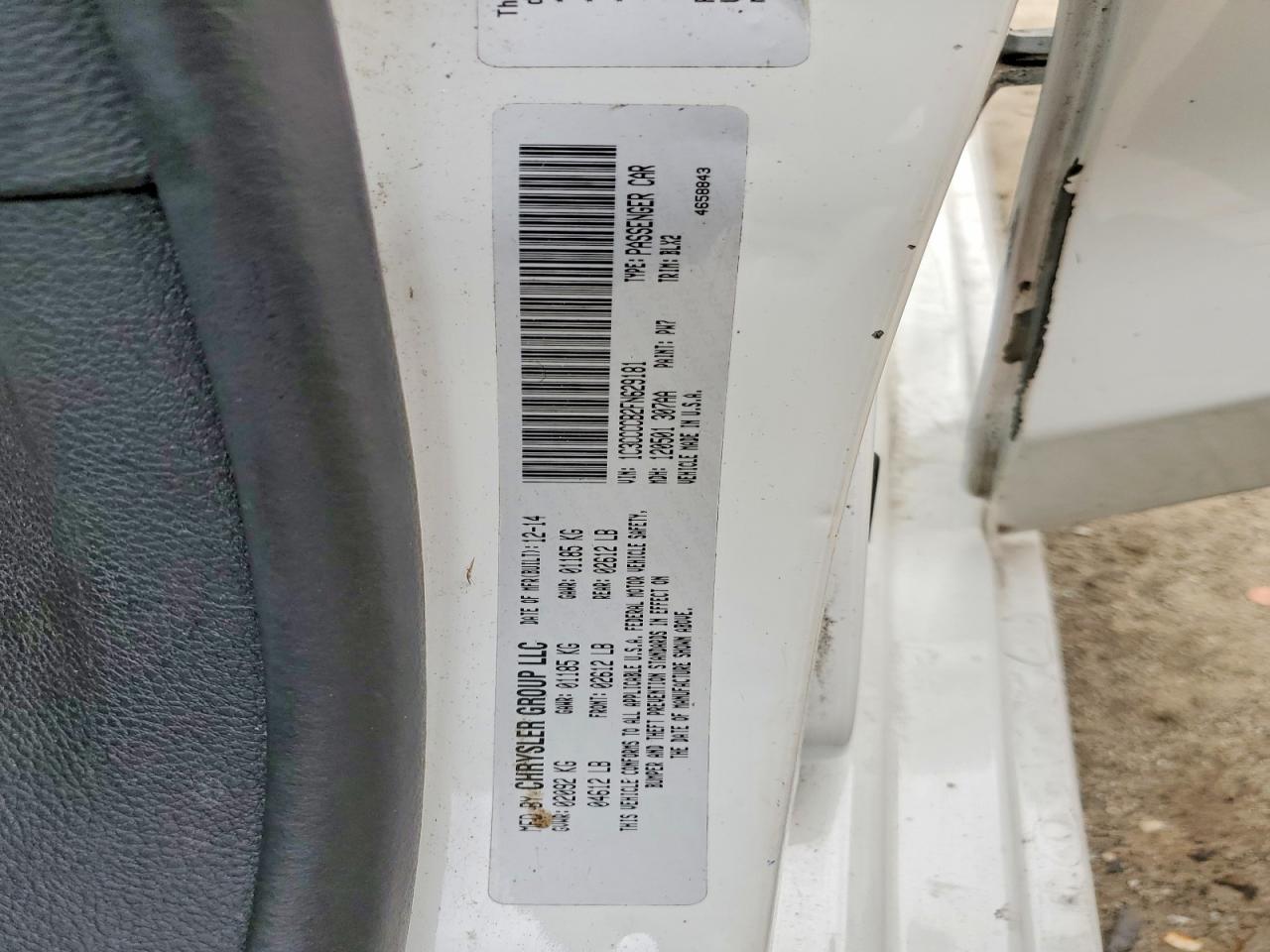 2015 Chrysler 200 C White vin: 1C3CCCCB2FN629181