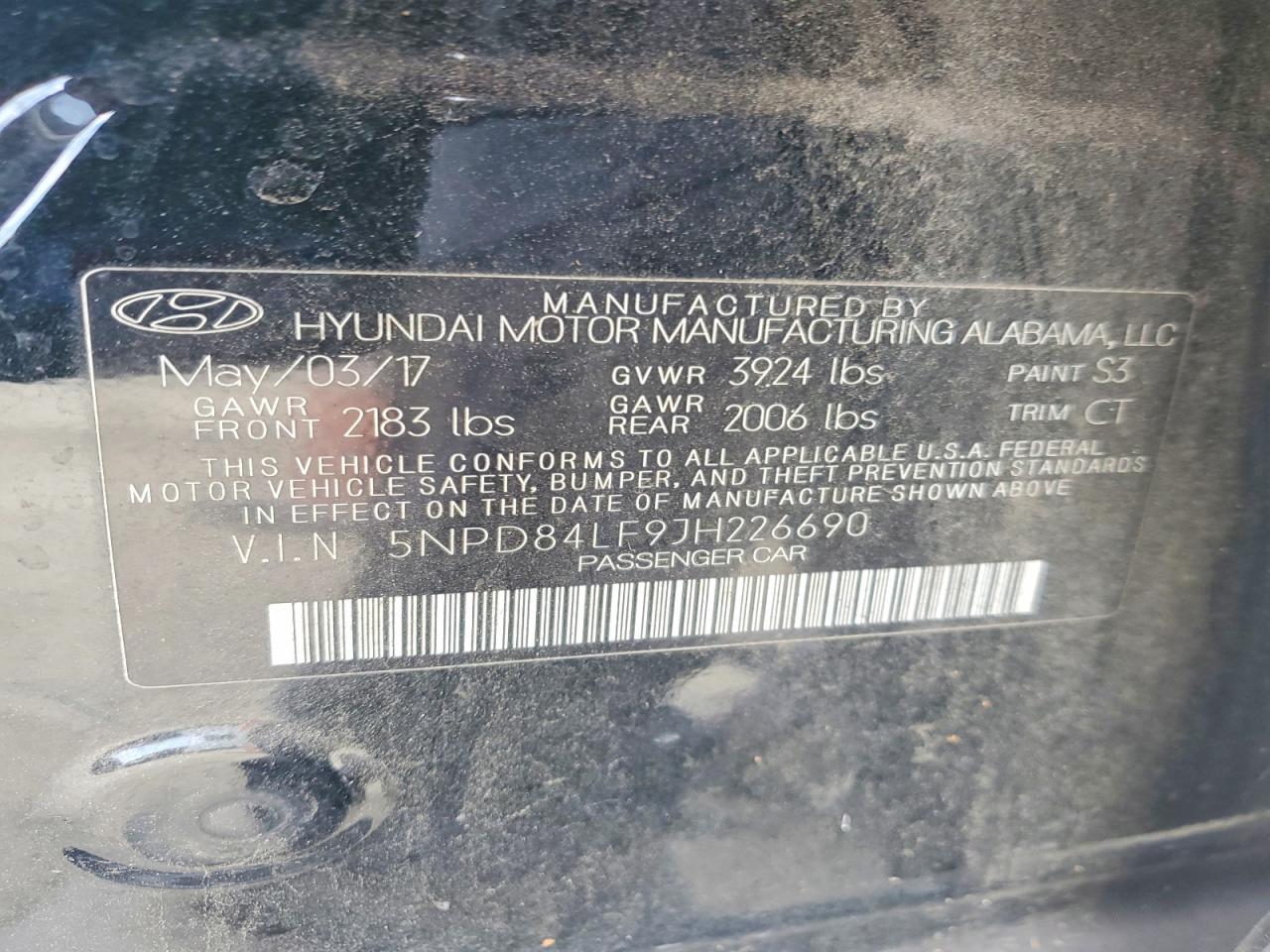 2018 Hyundai Elantra Value Edition Black vin: 5NPD84LF9JH226690