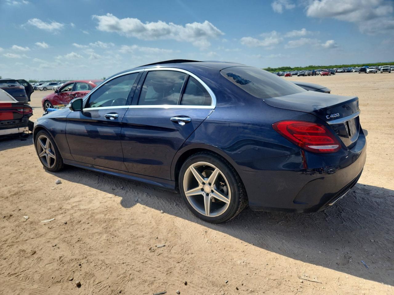 2015 Mercedes-benz C 400 4matic Синий vin: 55SWF6GB9FU009291