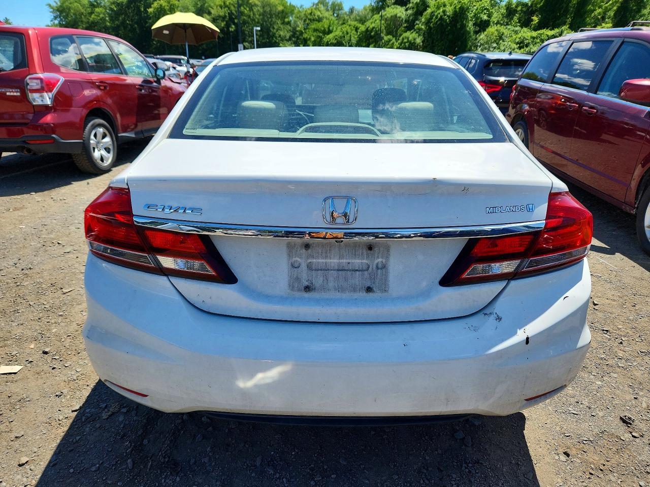 2013 Honda Civic Lx White vin: 2HGFB2F57DH554948