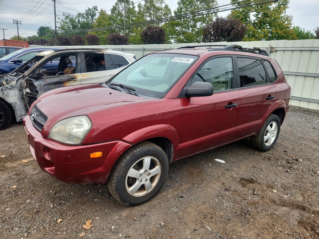 2005 Hyundai Tucson Gl Burgundy vin: KM8JM12B25U145713