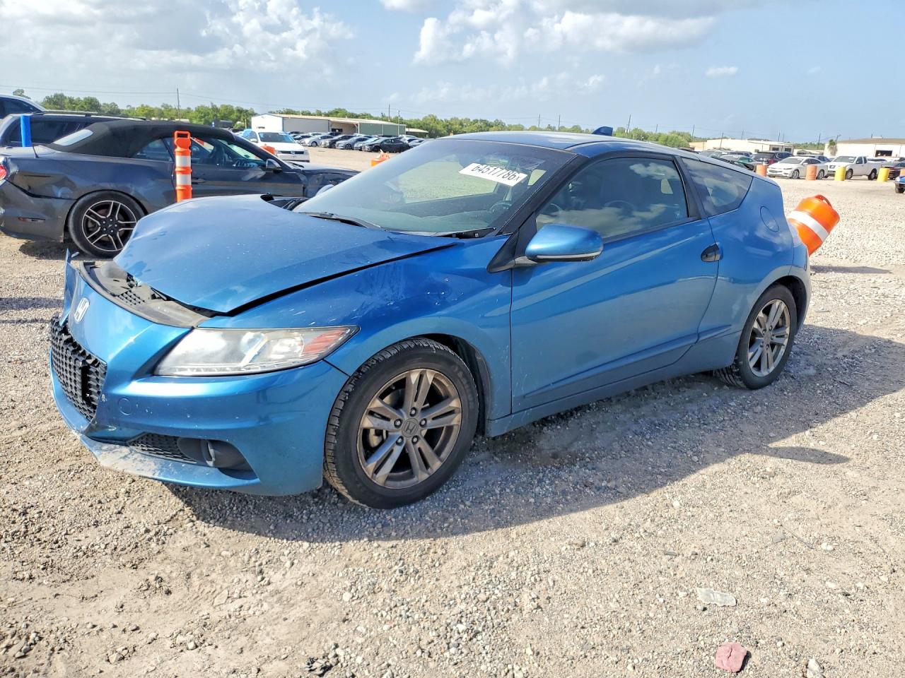 2013 Honda Cr-z Ex Blue vin: JHMZF1D69DS000596