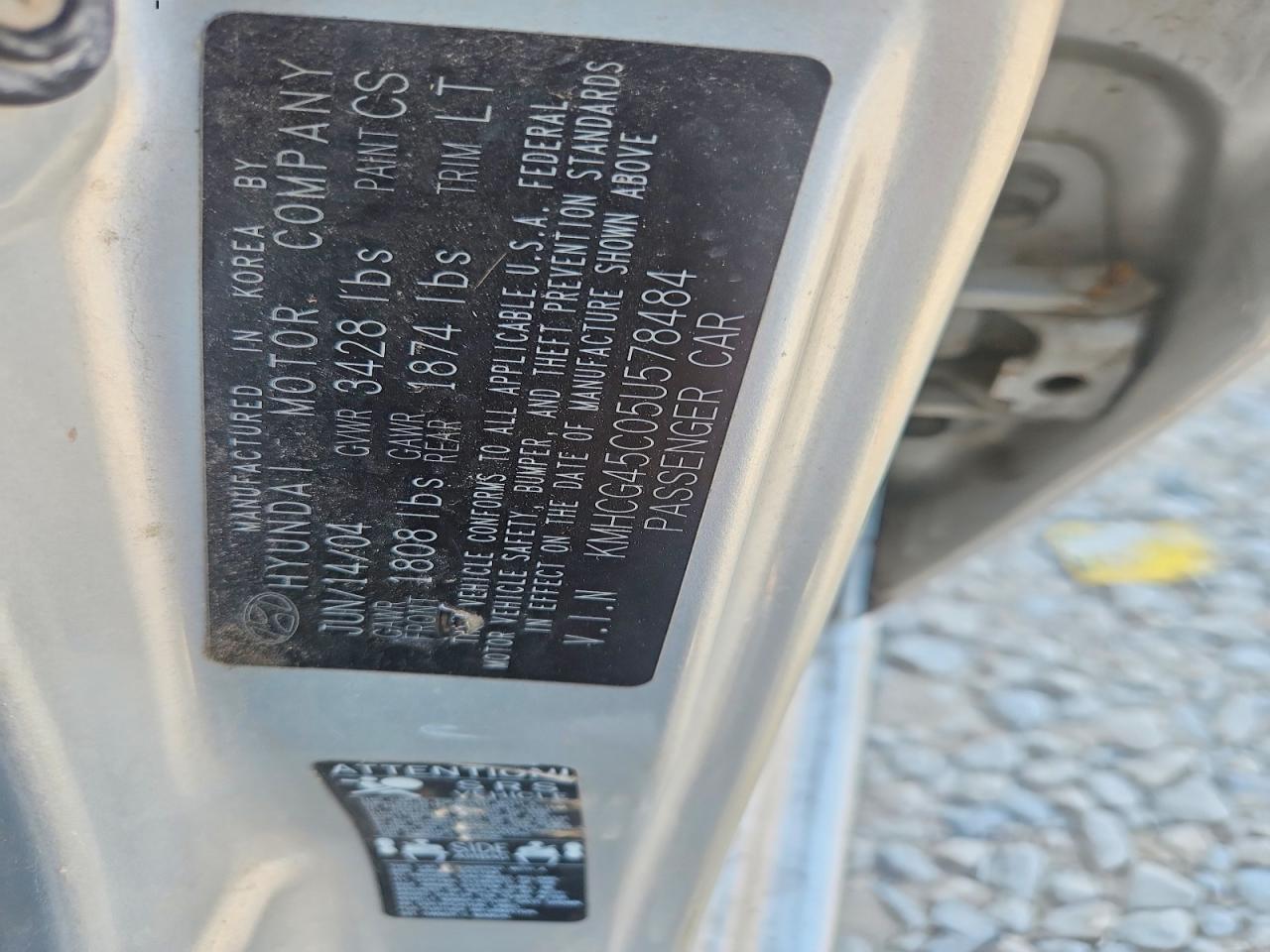2005 Hyundai Accent Gls Silver vin: KMHCG45C05U578484