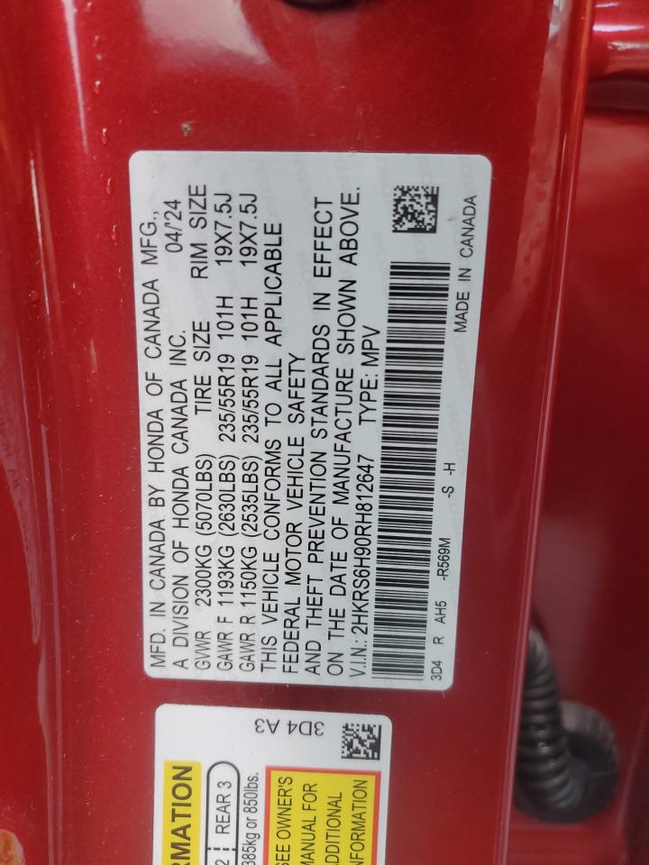 2024 Honda Cr-v Sport Touring Красный vin: 2HKRS6H90RH812647