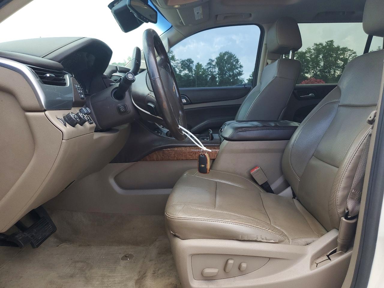 2015 Chevrolet Tahoe K1500 Ltz White vin: 1GNSKCKC9FR281108