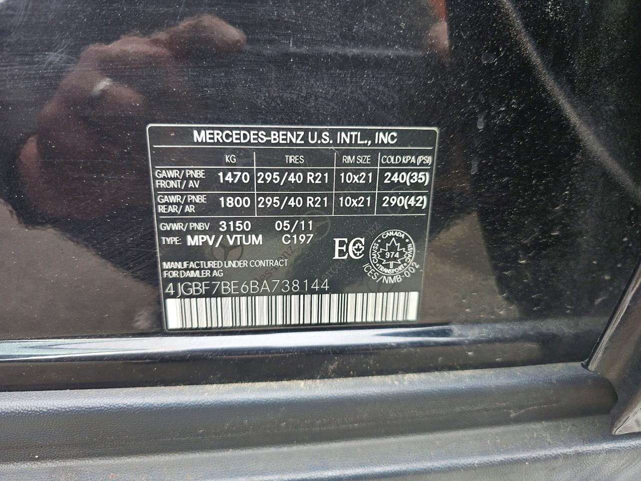 2011 Mercedes-benz Gl 450 4matic Черный vin: 4JGBF7BE6BA738144