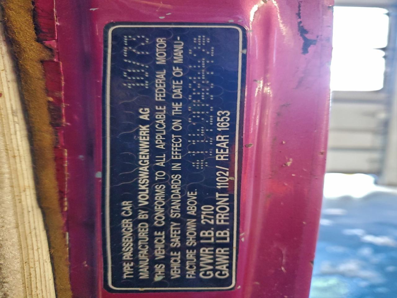 1974 Volkswagen Beetle Pink vin: 1142098442