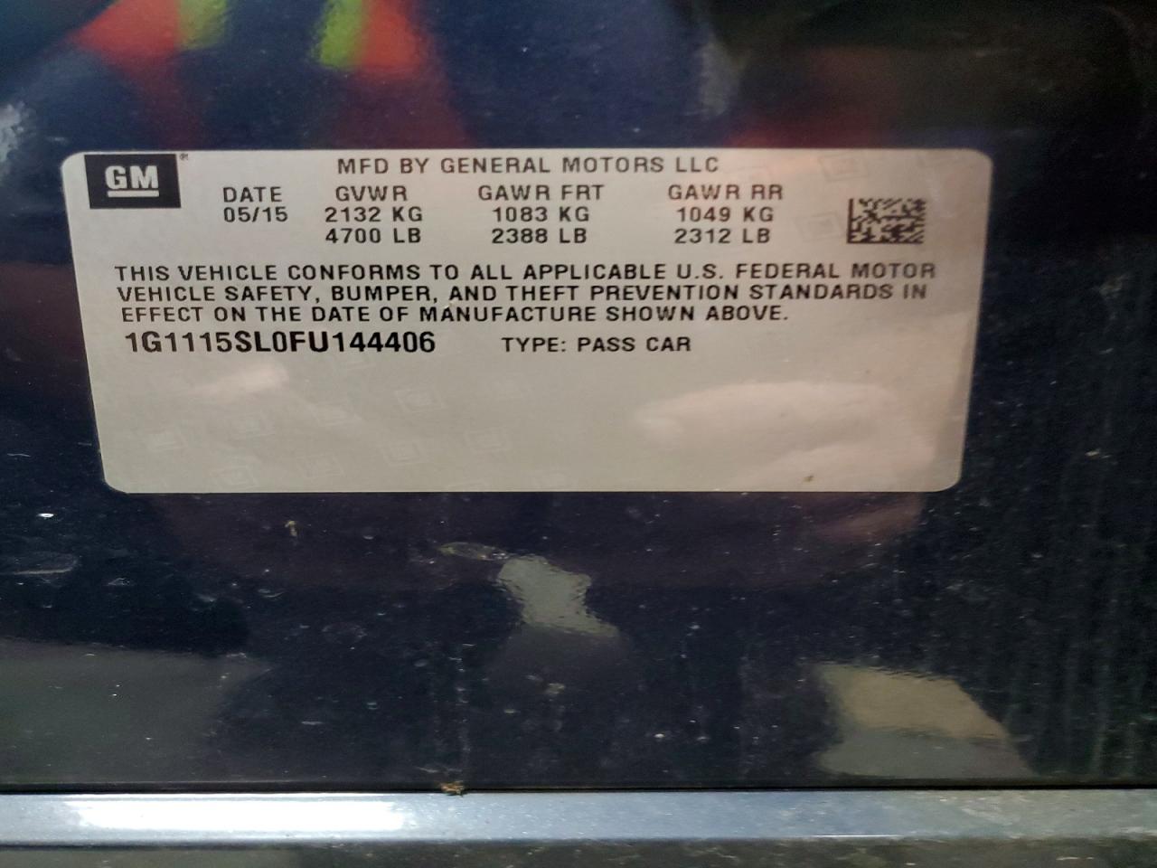 2015 Chevrolet Impala Lt Синий vin: 1G1115SL0FU144406