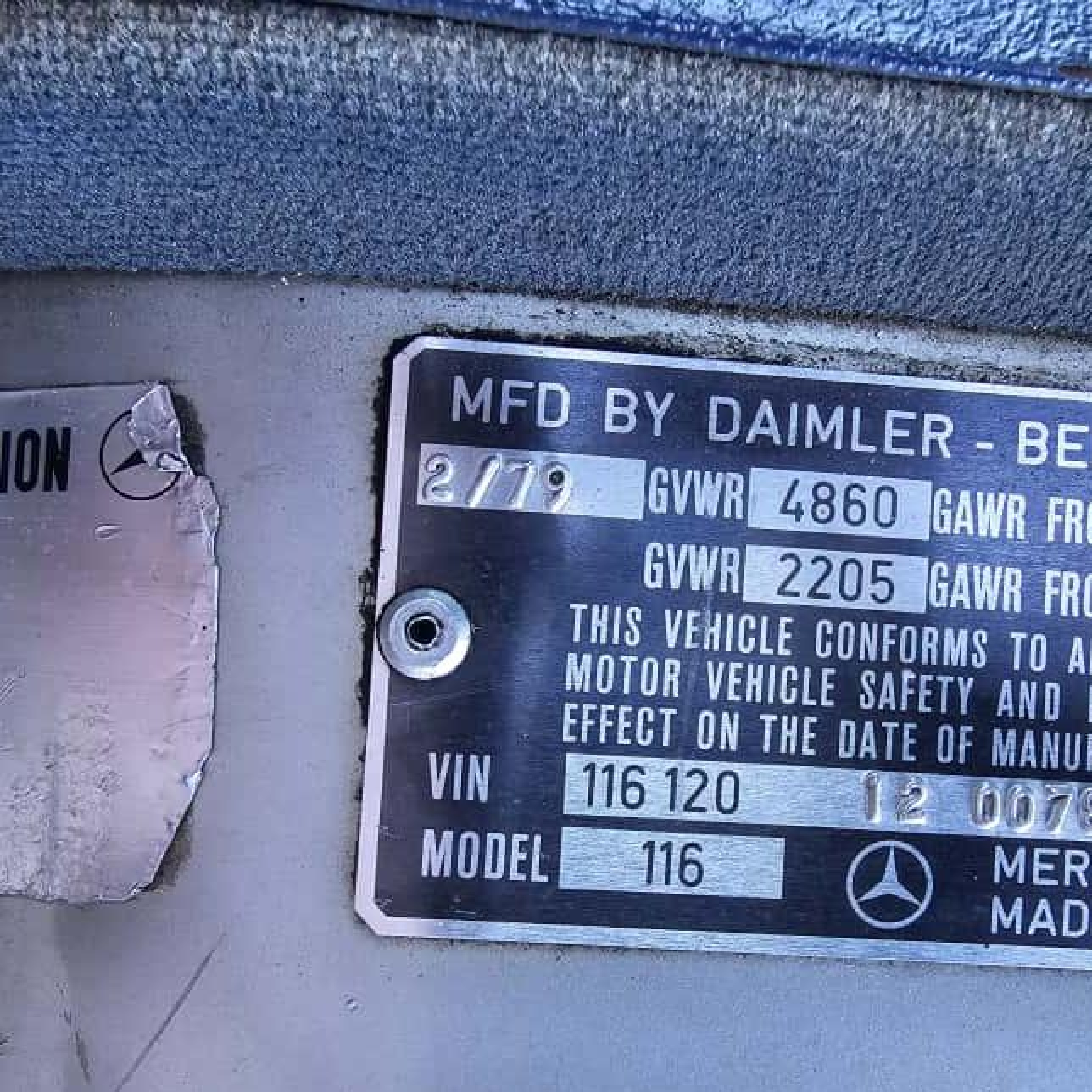 1979 Mercedes Benz 300   vin: 11612012007827   