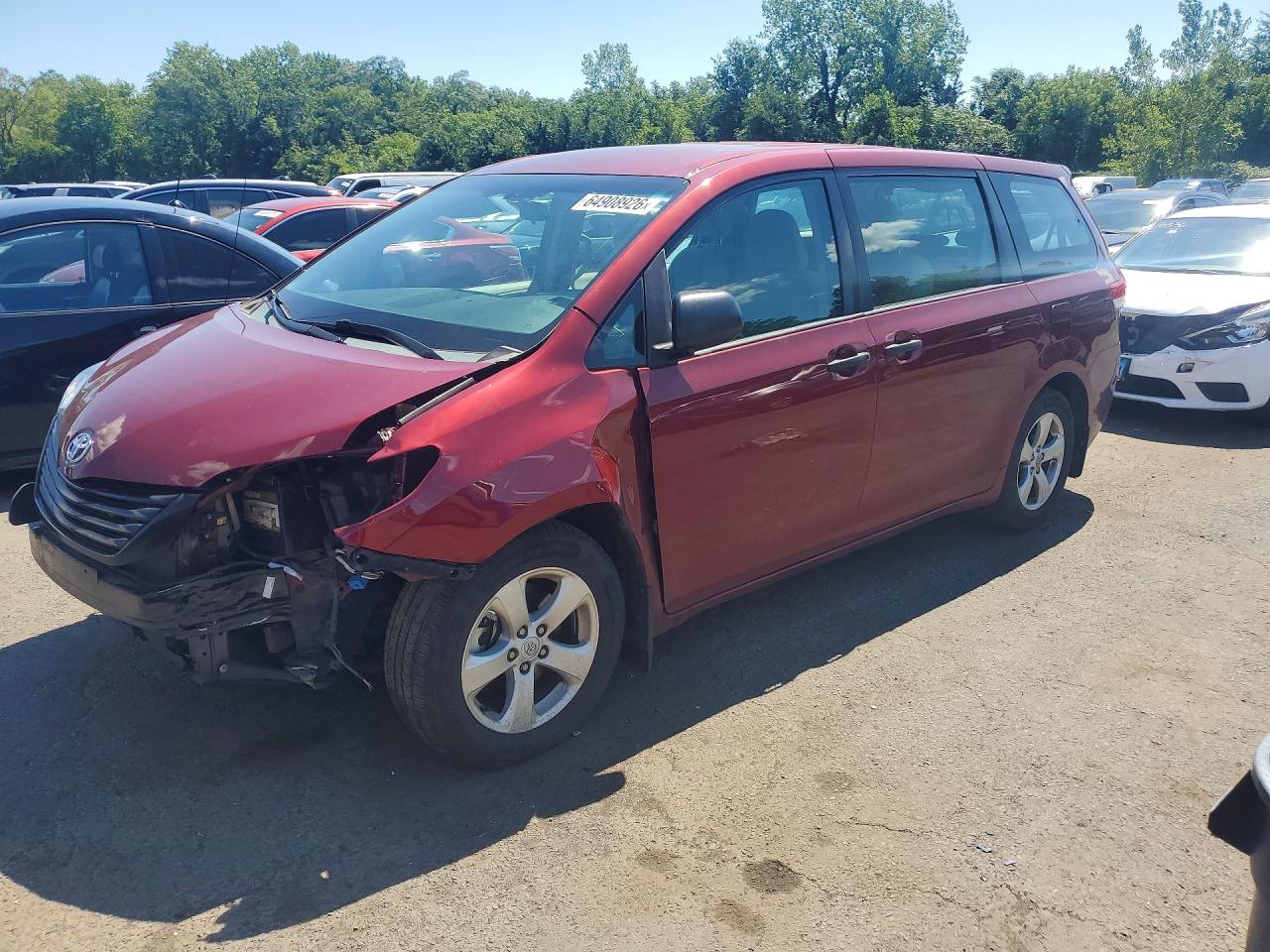 2014 Toyota Sienna L 7-passenger Maroon vin: 5TDZK3DC1ES508005