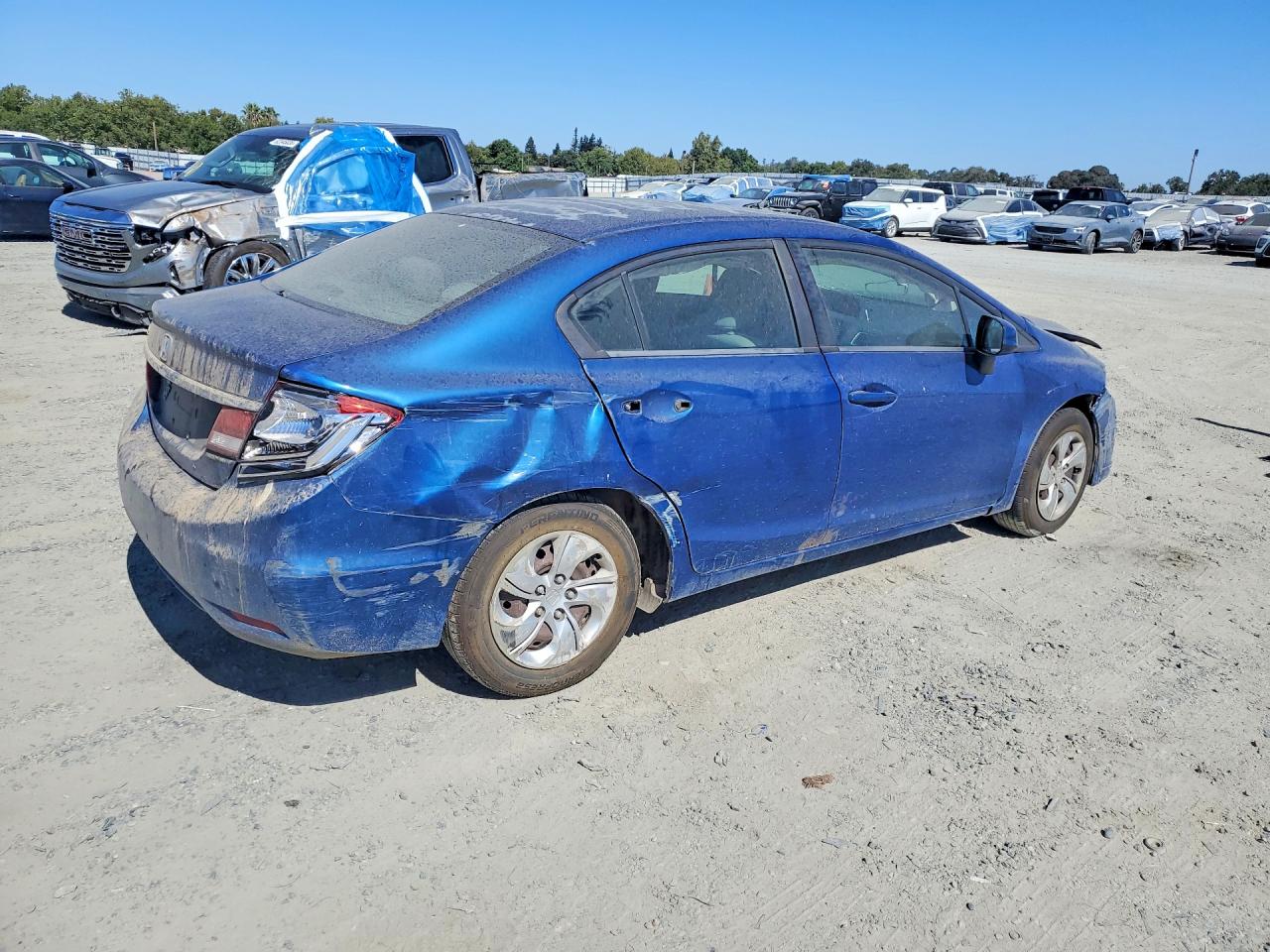 2013 Honda Civic Lx Blue vin: 19XFB2F58DE257567