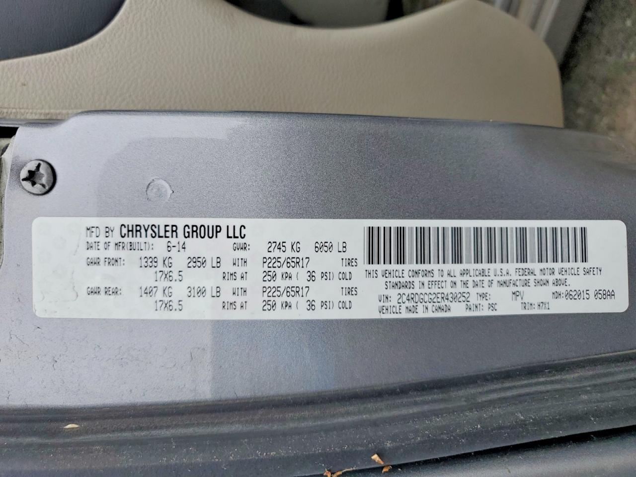 2014 Dodge Grand Caravan Sxt Gray vin: 2C4RDGCG2ER430252