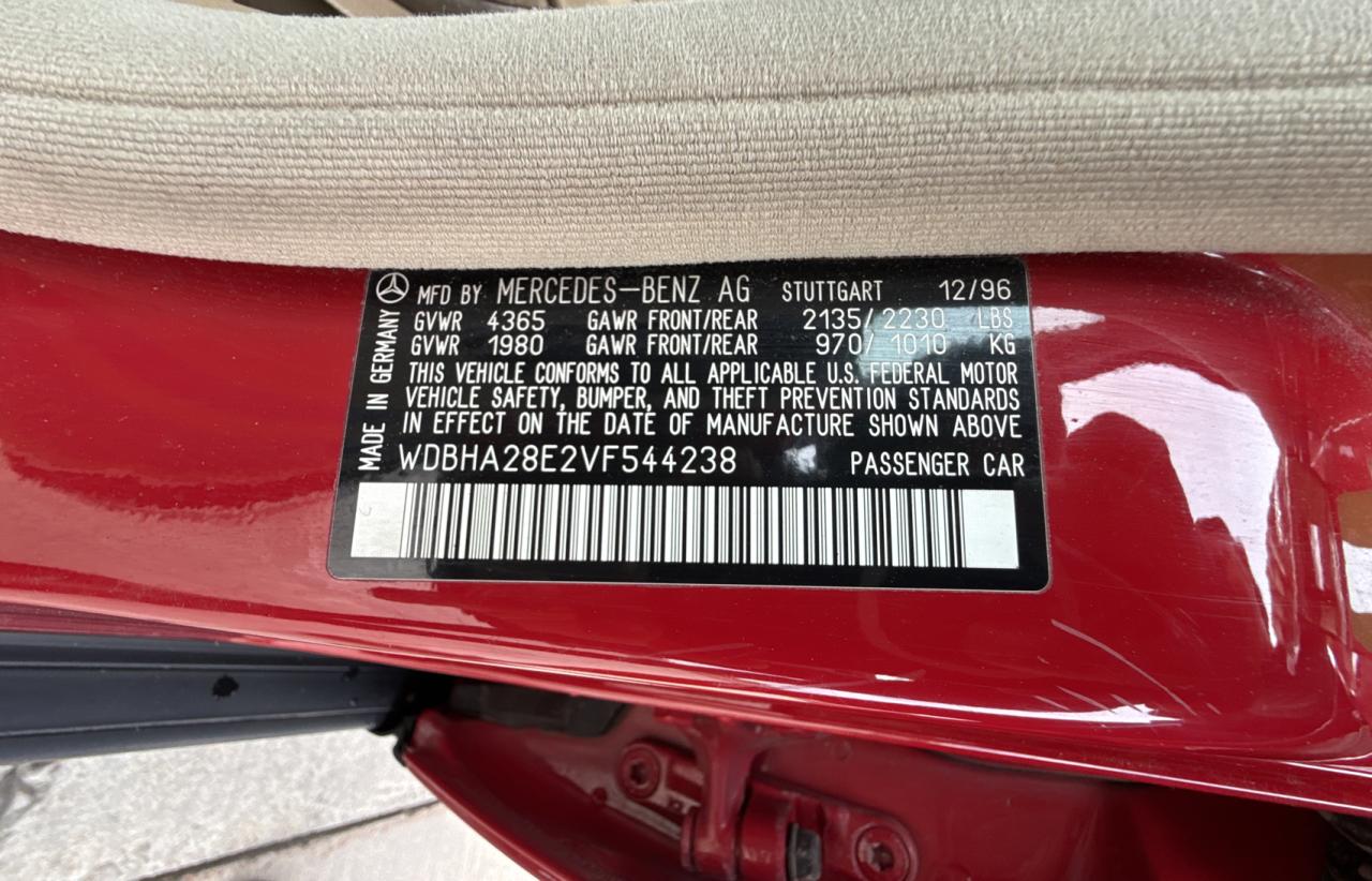 1997 Mercedes-benz C 280 Red vin: WDBHA28E2VF544238