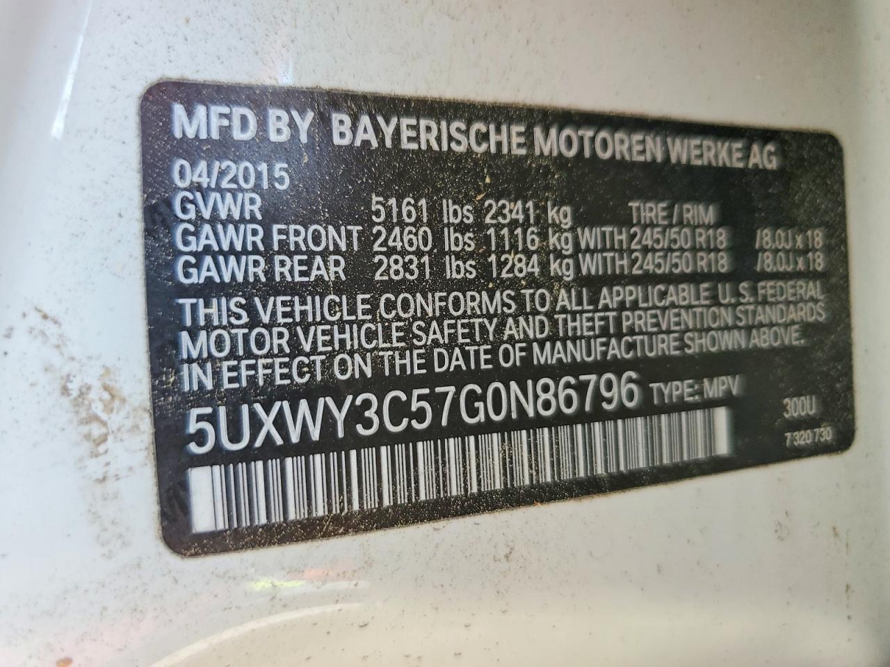 2016 Bmw X3 Xdrive28d White vin: 5UXWY3C57G0N86796