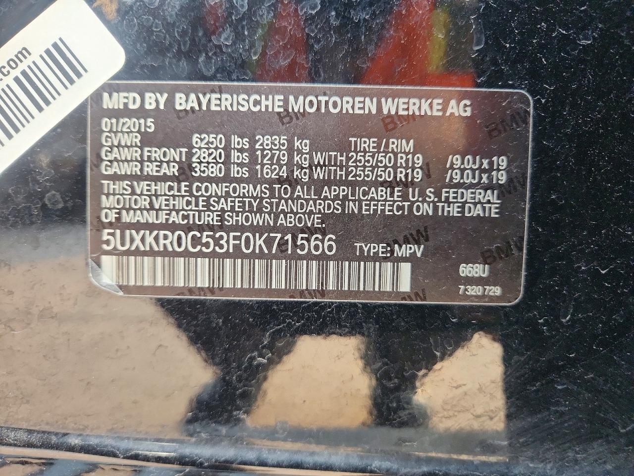 2015 Bmw X5 Xdrive35i Black vin: 5UXKR0C53F0K71566