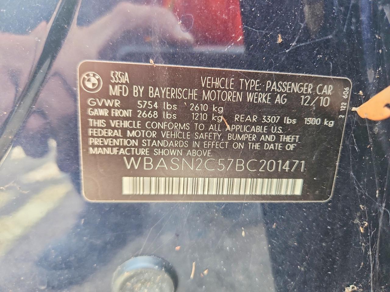 2011 Bmw 535 Gt Blue vin: WBASN2C57BC201471