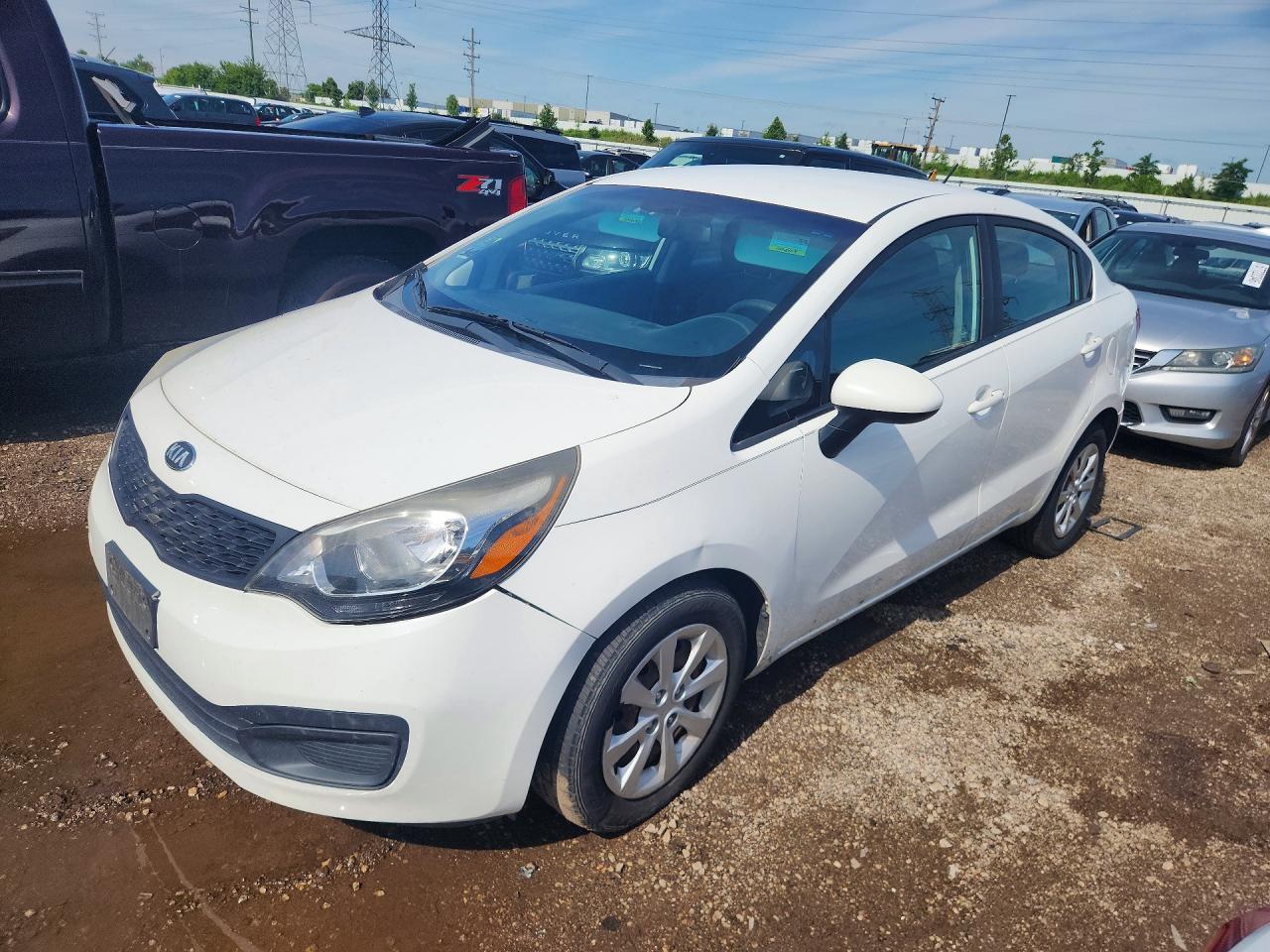 2015 Kia Rio Lx White vin: KNADM4A3XF6427050