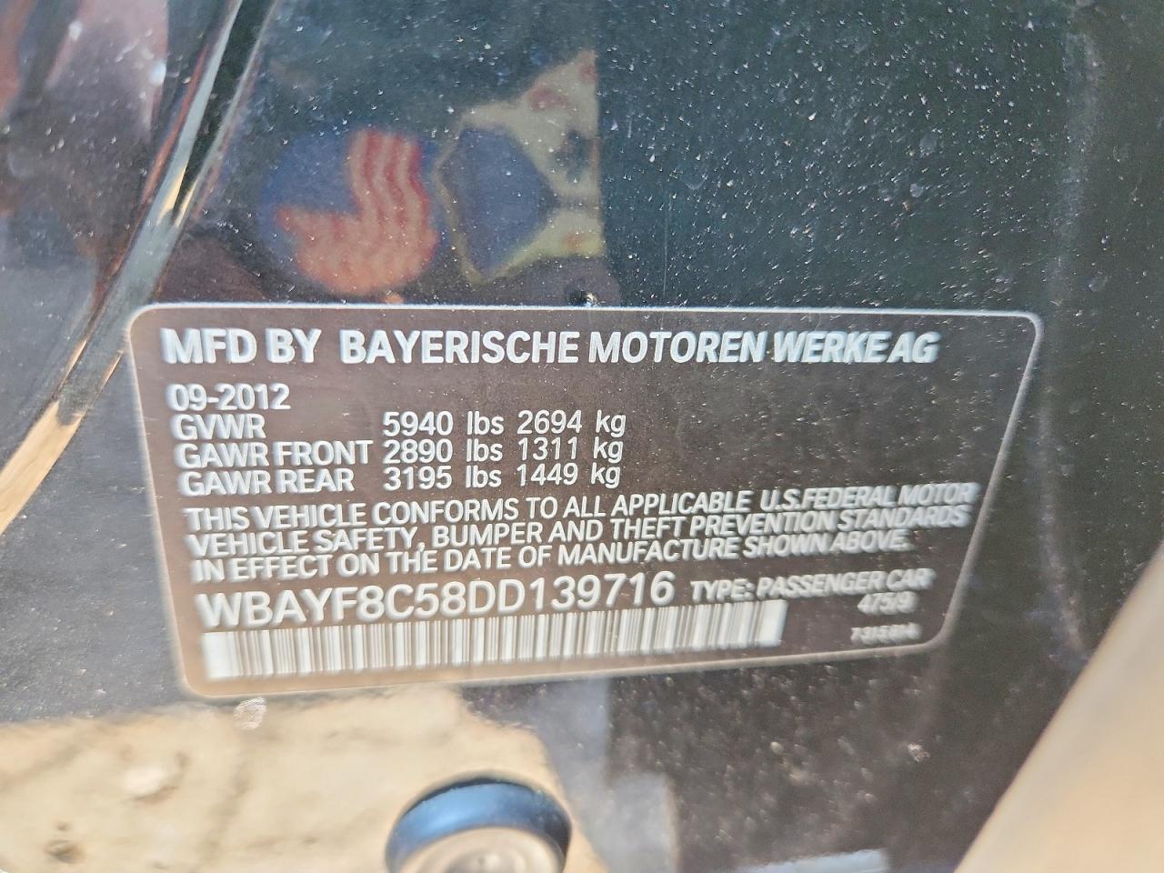 2013 Bmw 750 Lxi Black vin: WBAYF8C58DD139716