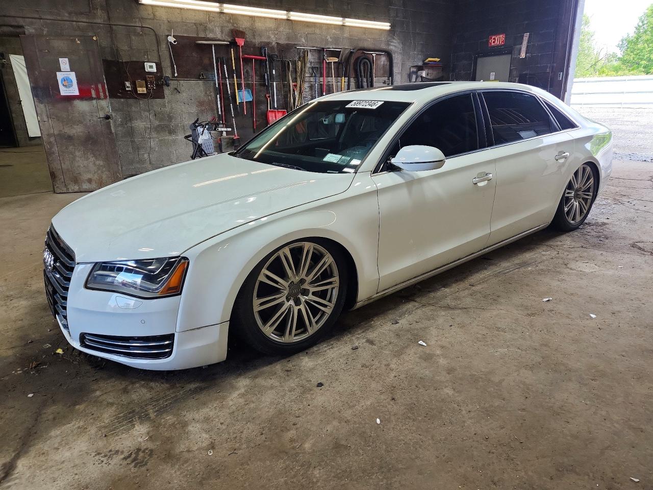 2013 Audi A8 L Quattro White vin: WAURGAFD2DN016452