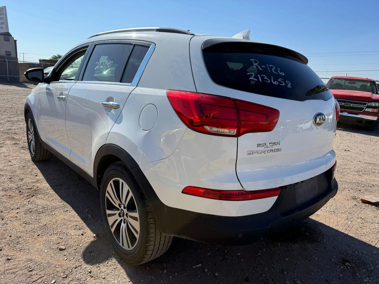 2014 Kia Sportage Ex White vin: KNDPC3AC9E7606122