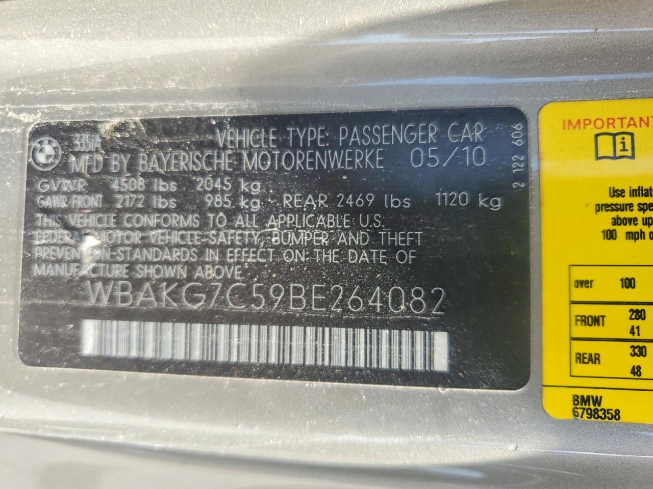 2011 Bmw 335 I Gold vin: WBAKG7C59BE264082