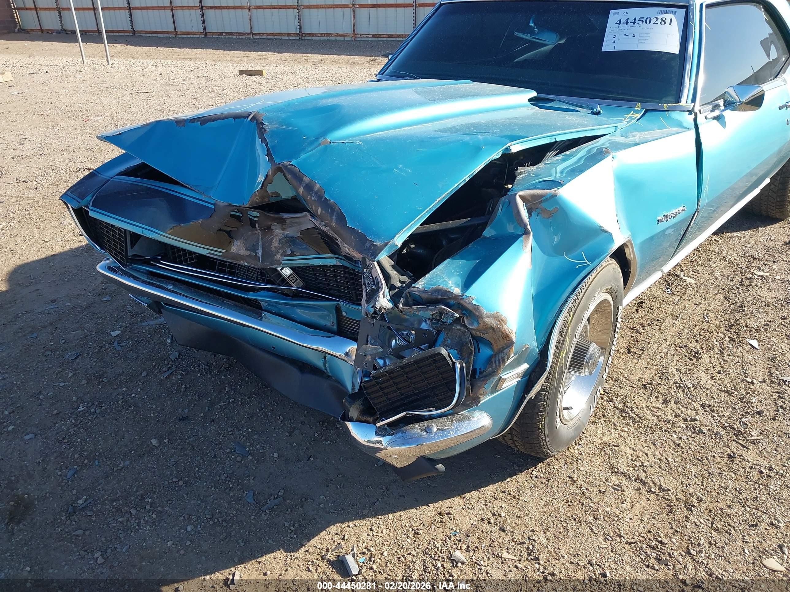 1968 Chevrolet Camaro   Синий vin: 124378L307433    
