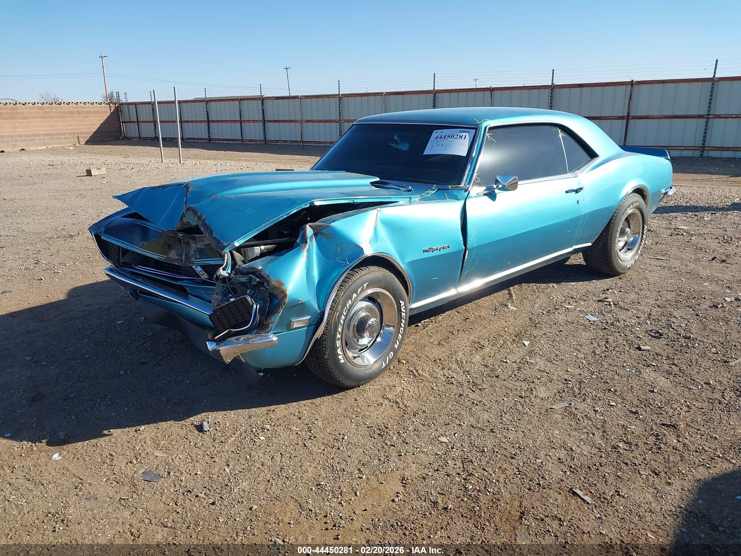 1968 Chevrolet Camaro   Синий vin: 124378L307433    