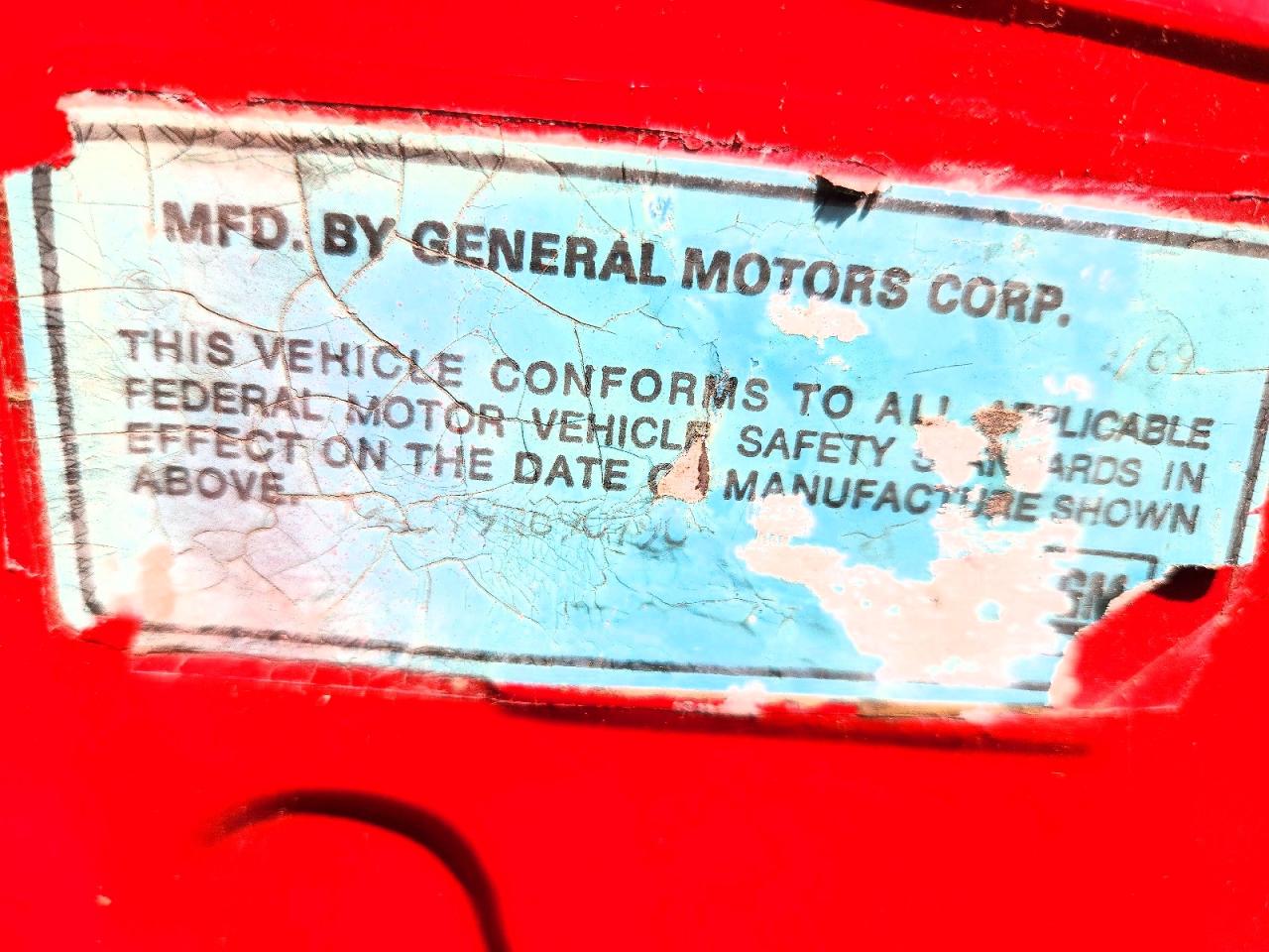 1969 Chevrolet Camaro Red vin: 124379N690790