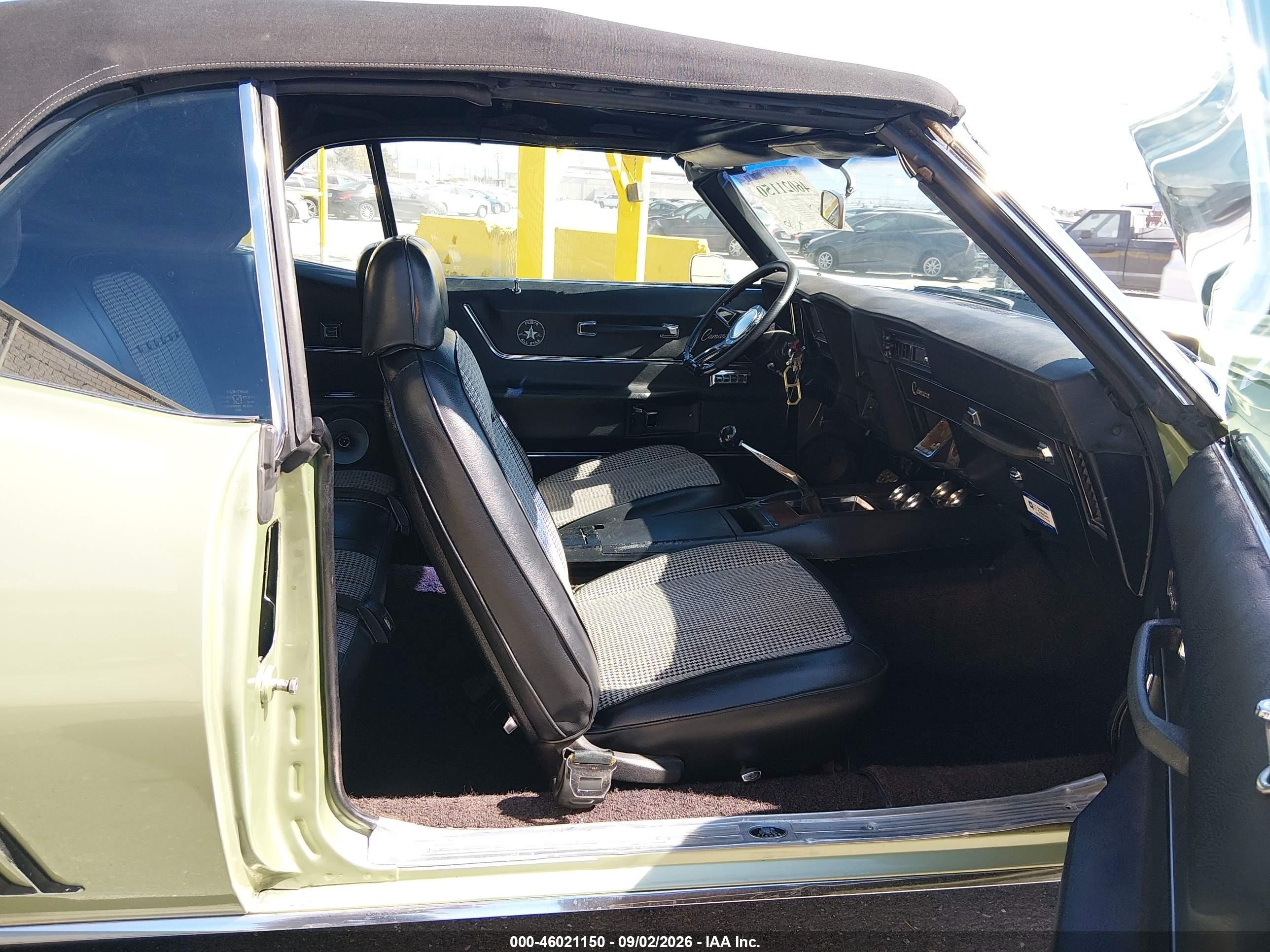 1970 Chev Camaro Cv12467 Зеленый vin: 124679L511057